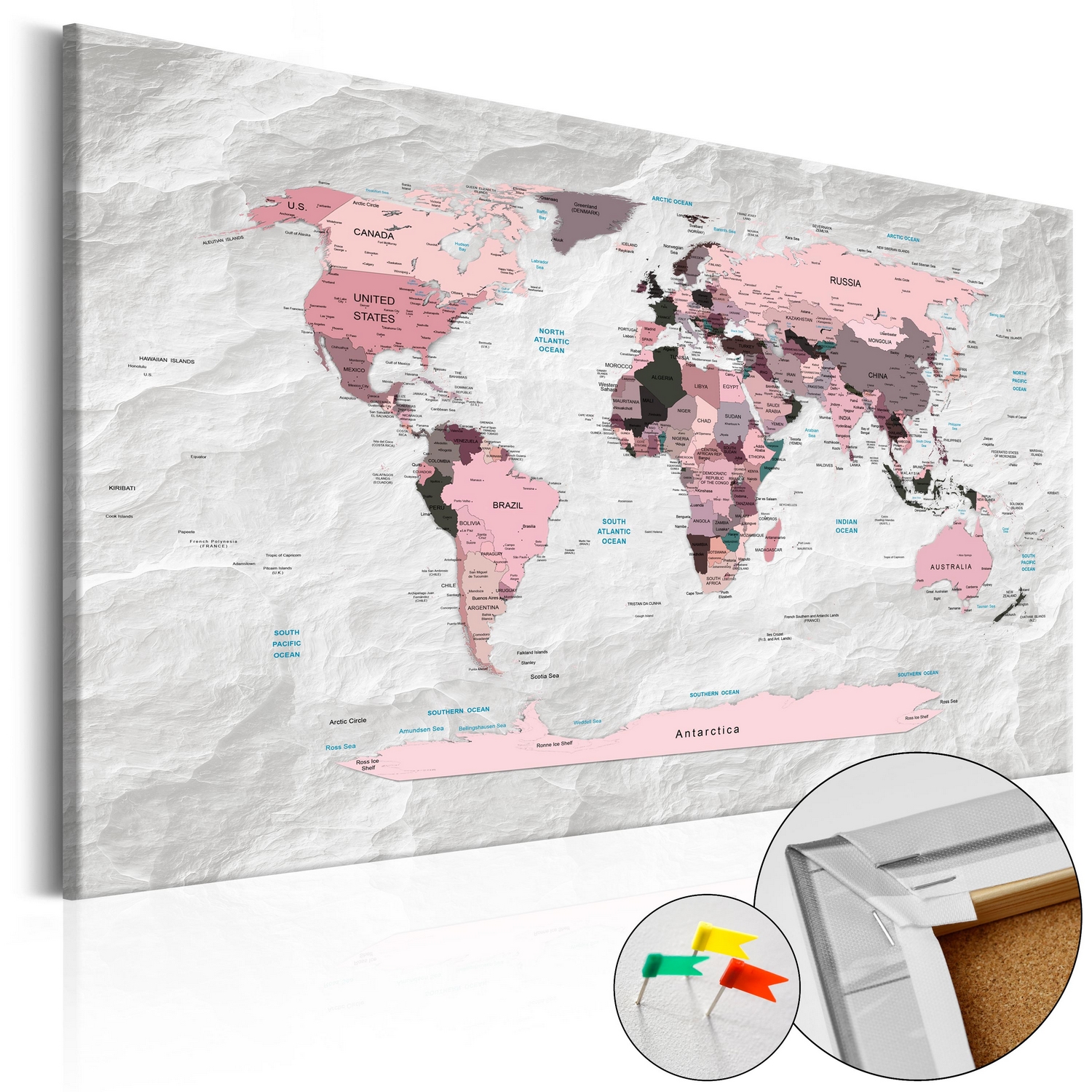 Anslagstavla Arkiio Pink Continents