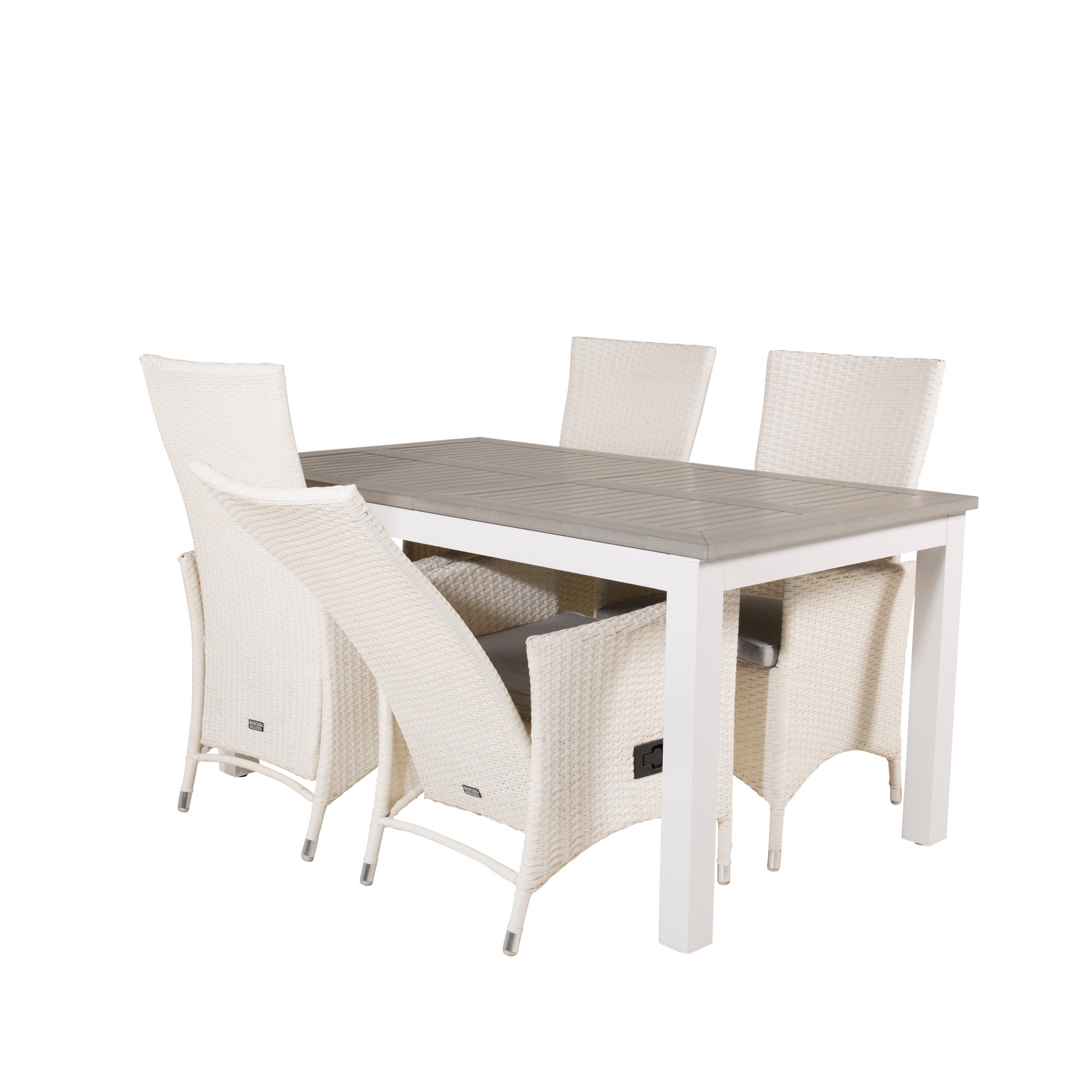 Albany Dining Table 152/210*90 - White Alu / Grey Aintwood+P Vit/Grå