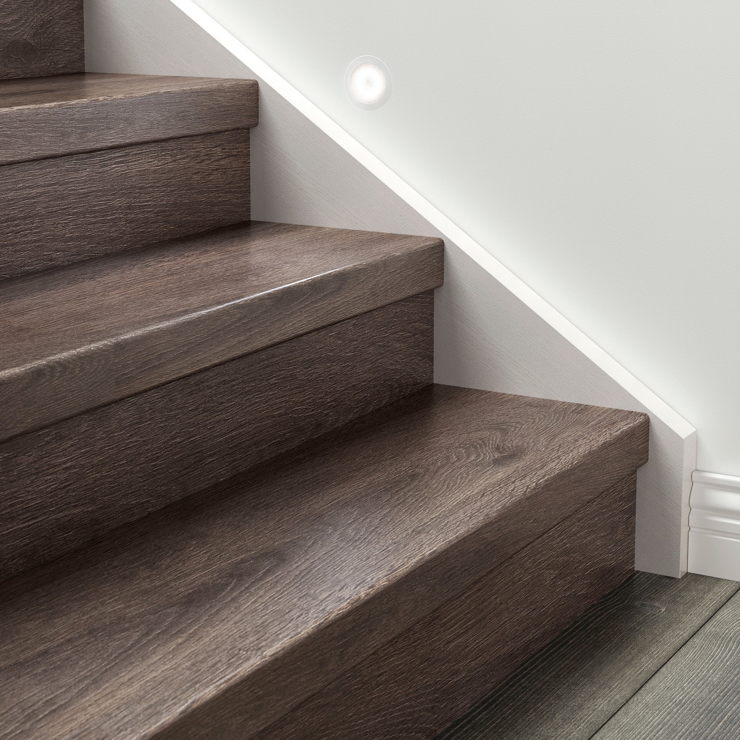 Trapprenovering Lundbergs Trend Laminat Mörk Ek Enkelsteg