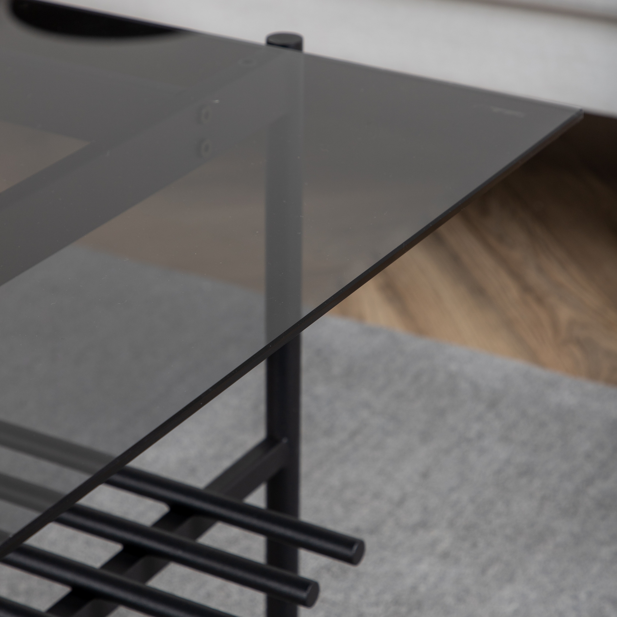 Von Staf Sofa Table - black / Black Smoked Glass glass Svart Glas