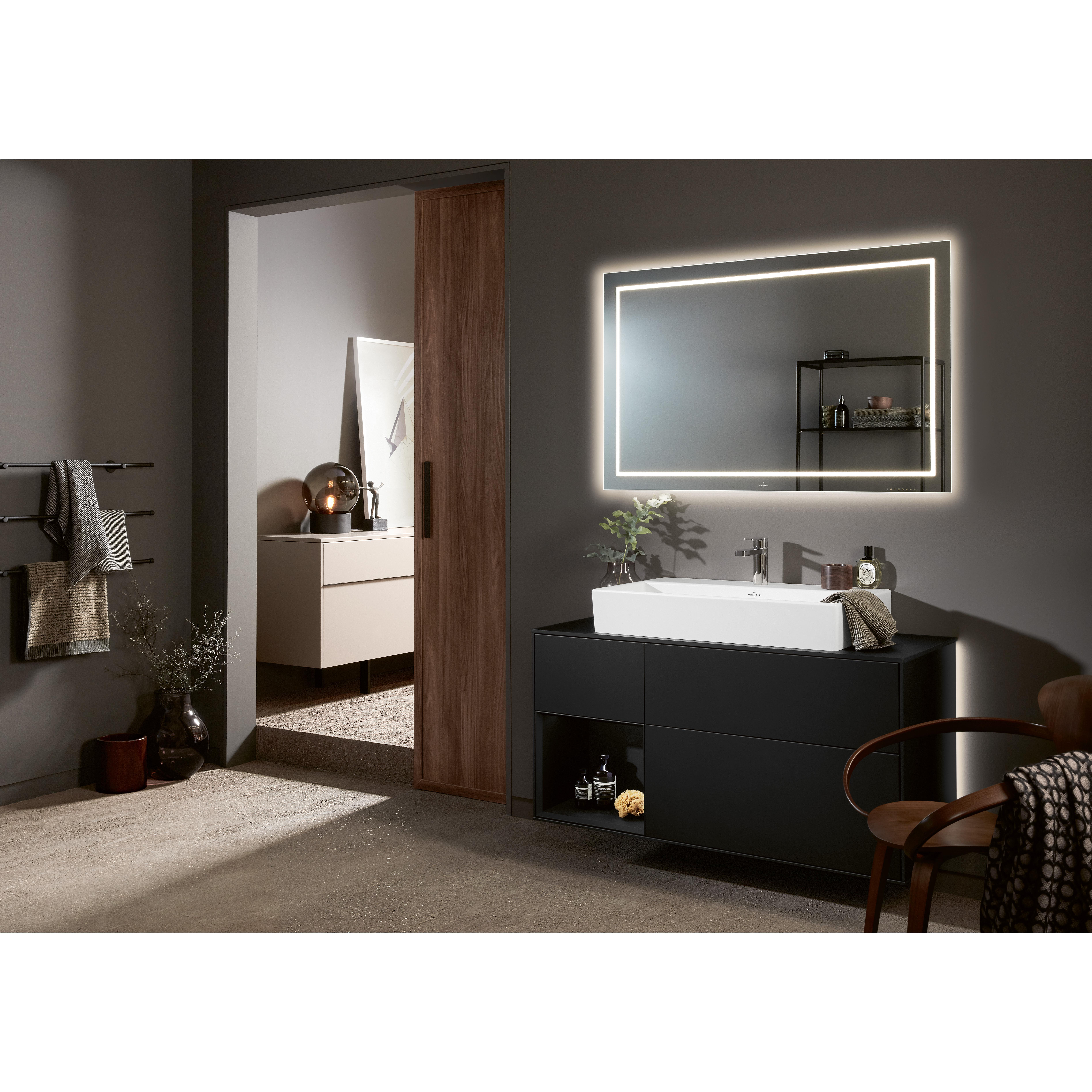 Tvättställ villeroy & Boch Memento 2.0 4A22CGI4 Graphite CeramicPlus, Utan Bräddavlopp, 1200 mm, Med 2 Blandarhål, för Två Enhålsblandare