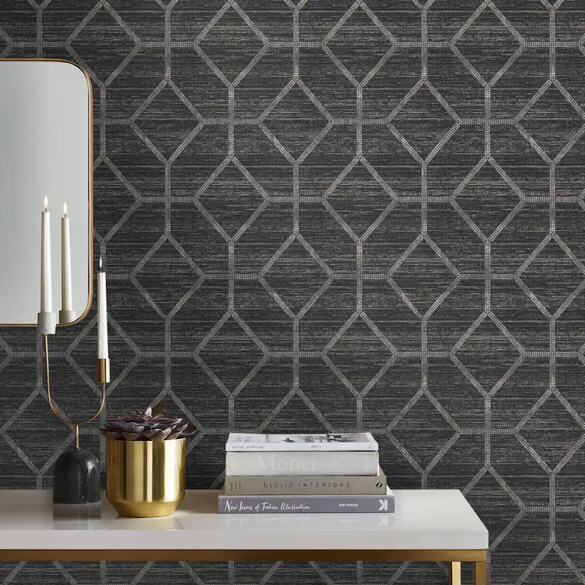 Tapet Sublime Geometrisk Texture Svart 121145