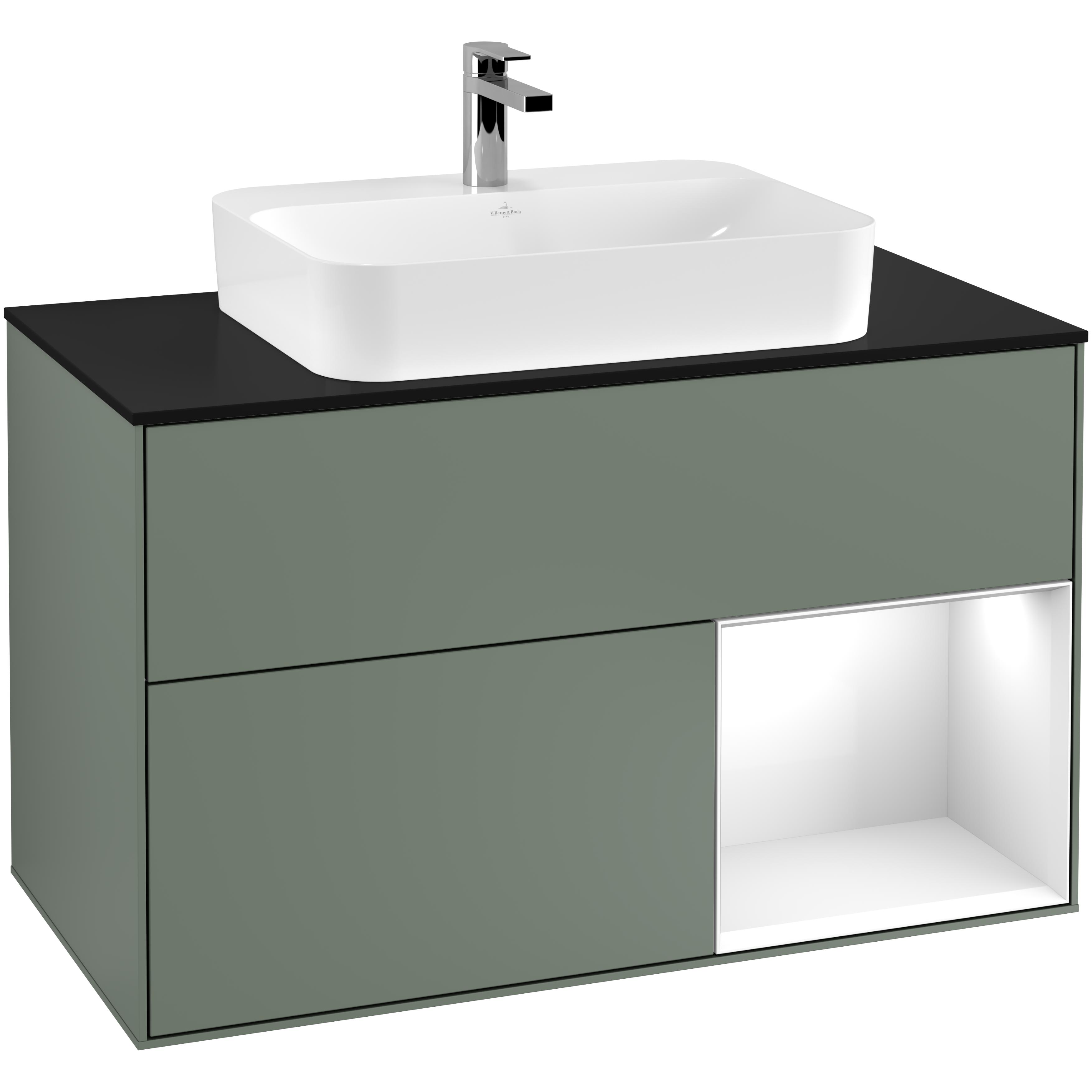 Tvättställsskåp Villeroy & Boch Finion med 2 Lådor Hylla och Bänkskiva för Ytmonterat Tvättställ