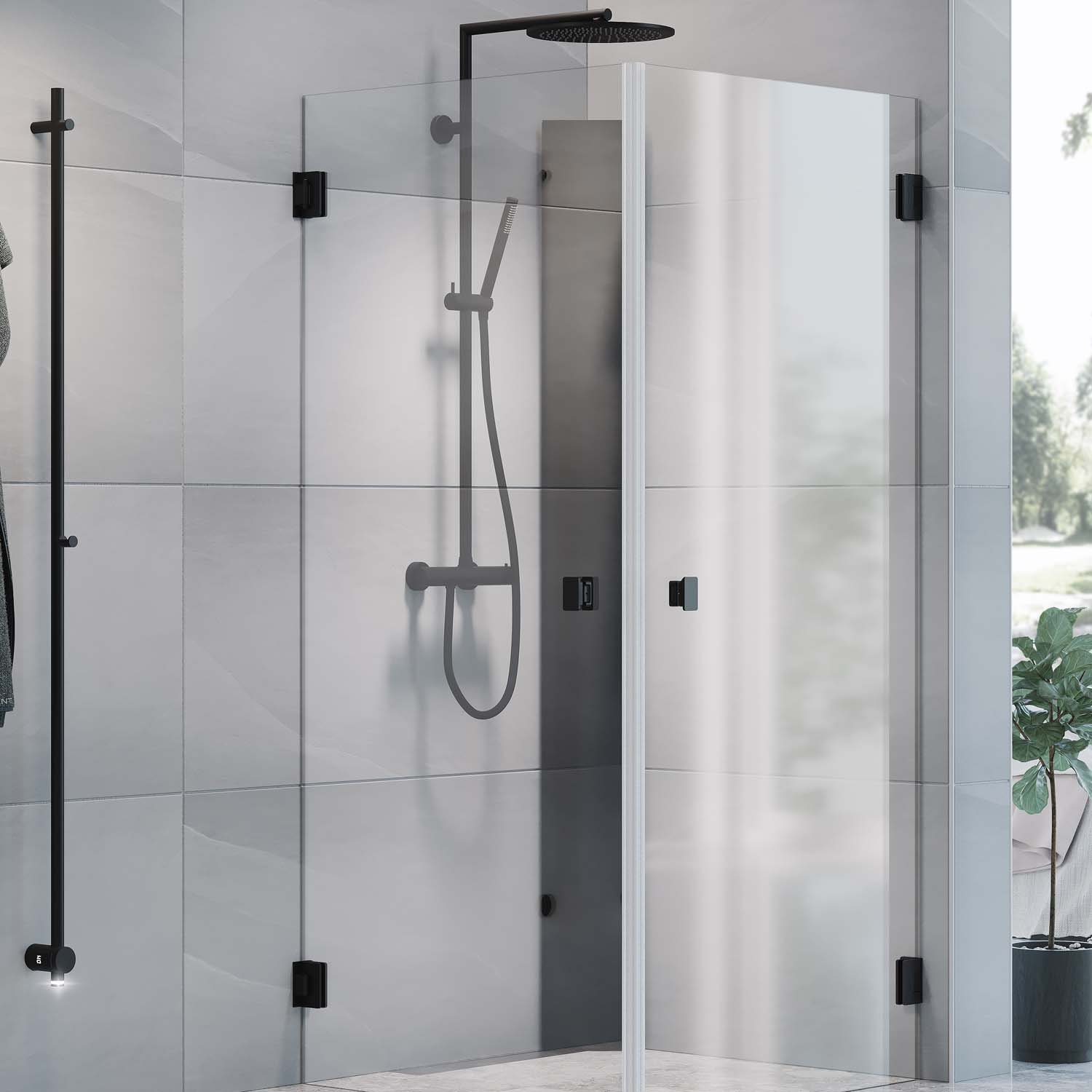 Hide black black 1990mm Svart, 215x130x1990