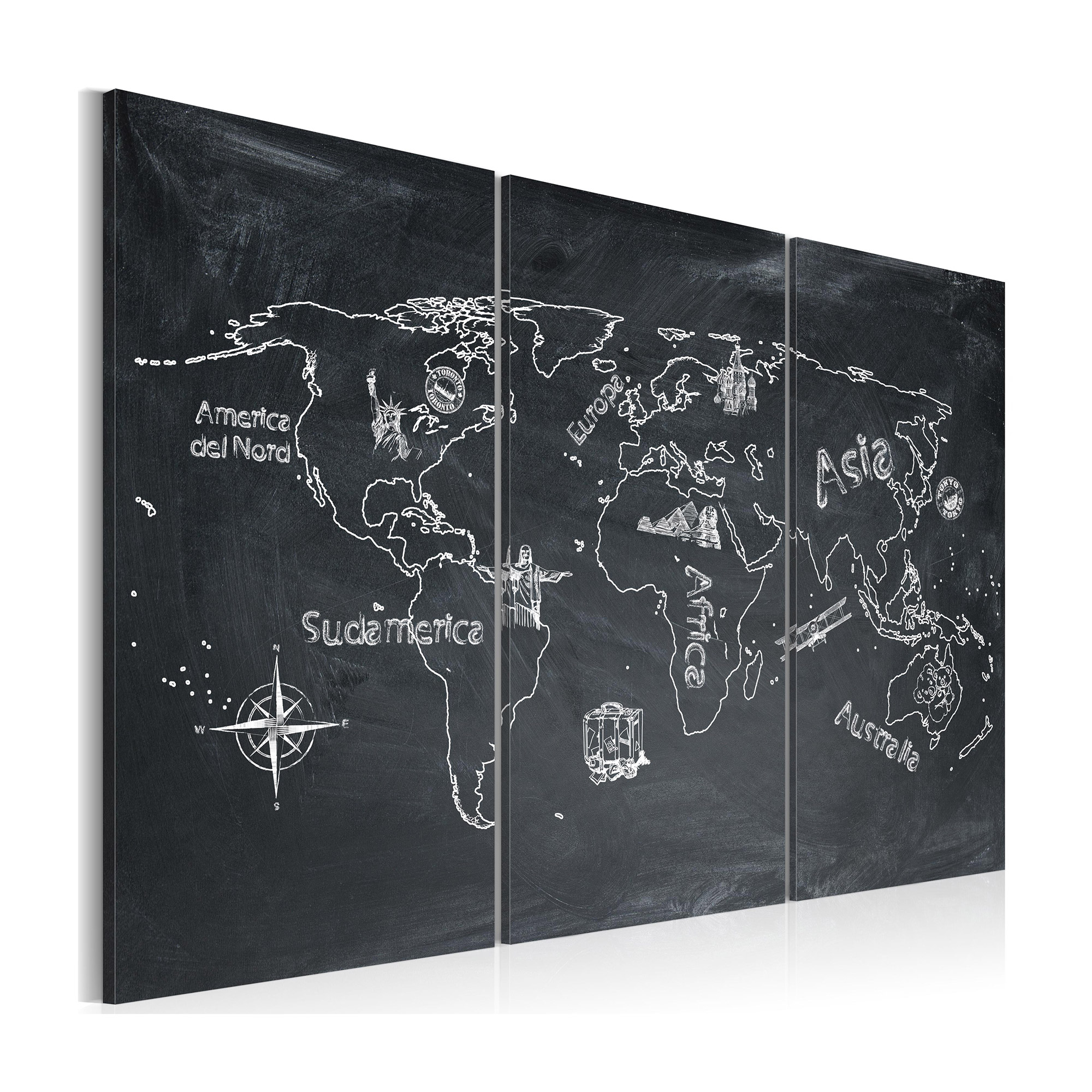 Tavla Arkiio Geografi Lektion Italienska Språket Triptych