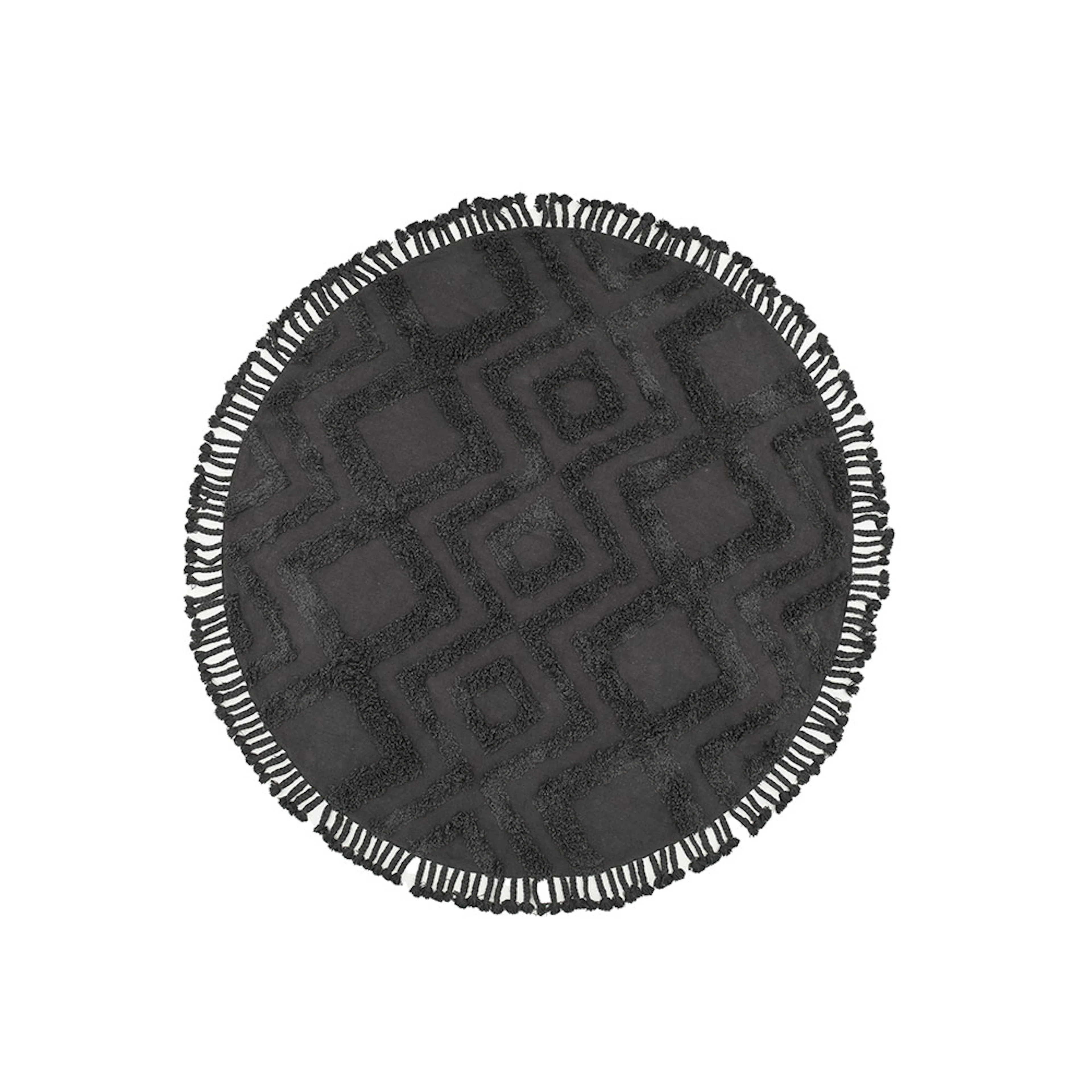 Hilma Cotton - 200*200- -Round-Dark grey 200x200 cm Mörkgrå
