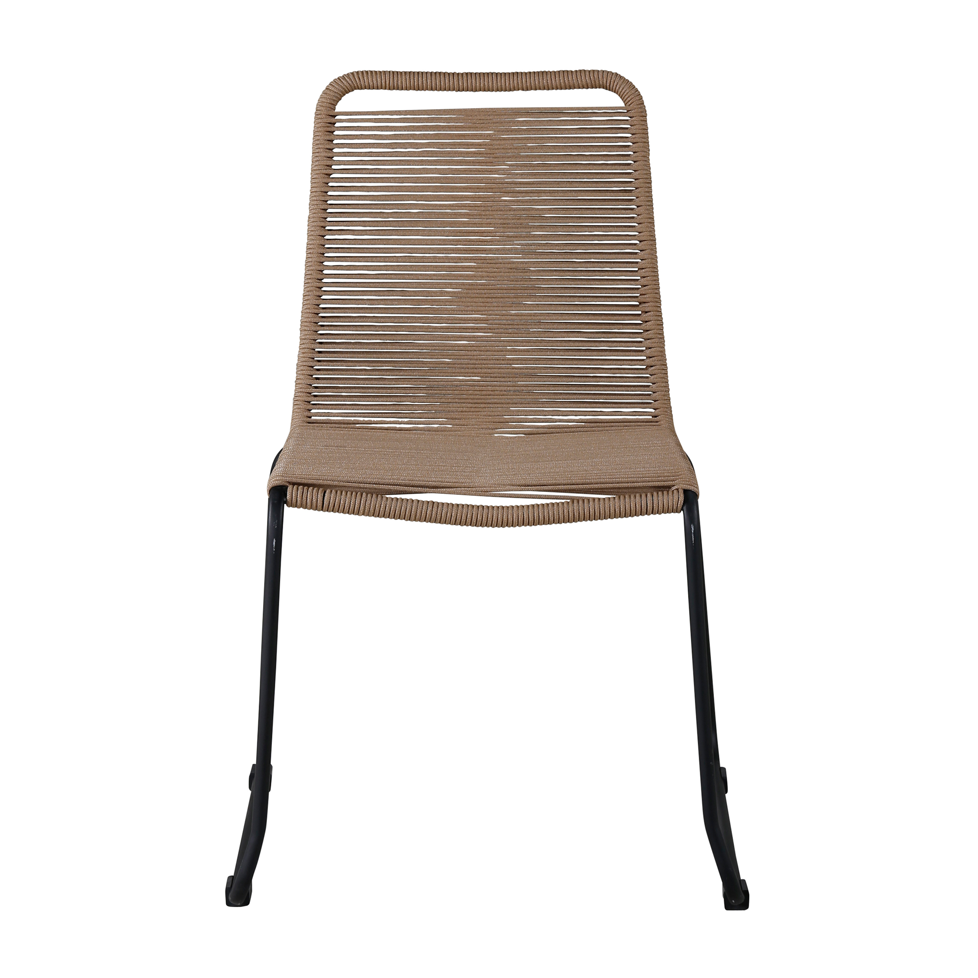 Lindos Stacking Chair - Black Alu / Latte Rope Svart/Latte