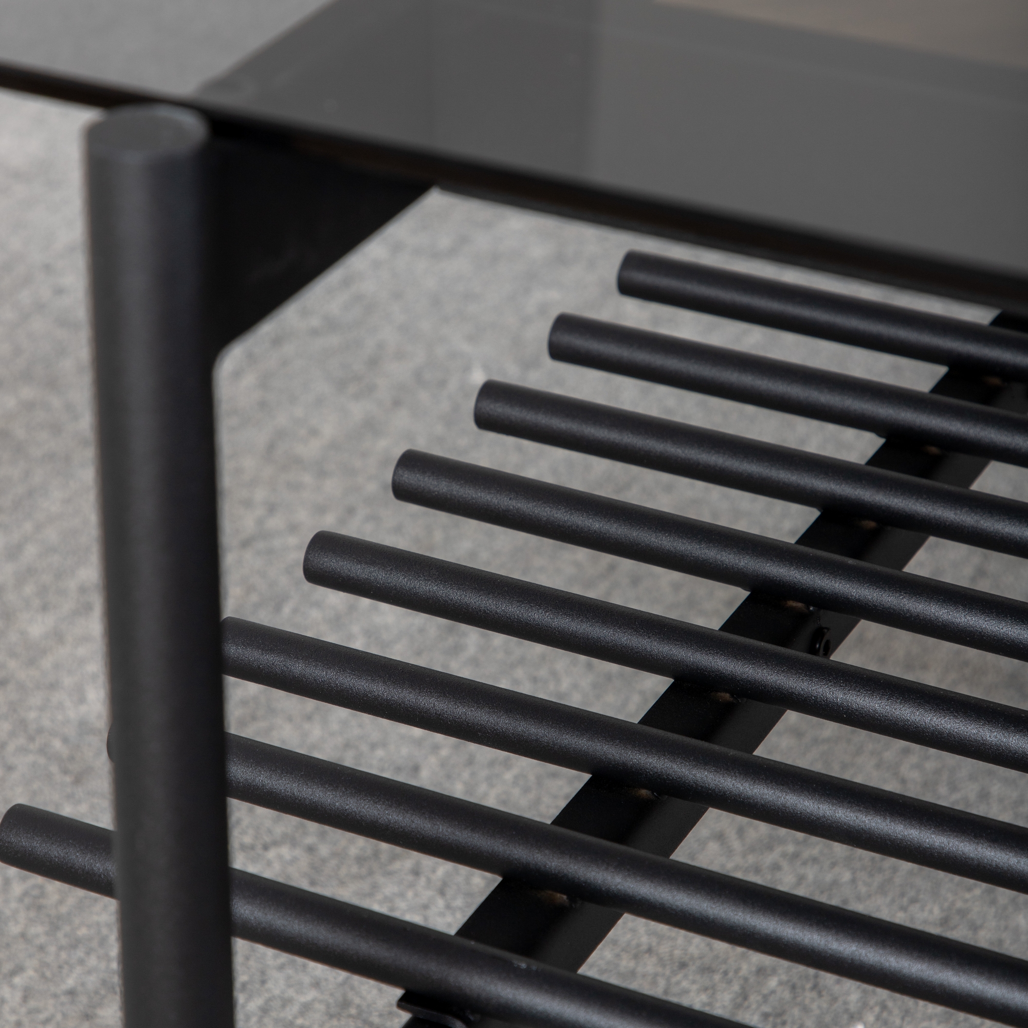 Von Staf Sofa Table - black / Black Smoked Glass glass Svart Glas