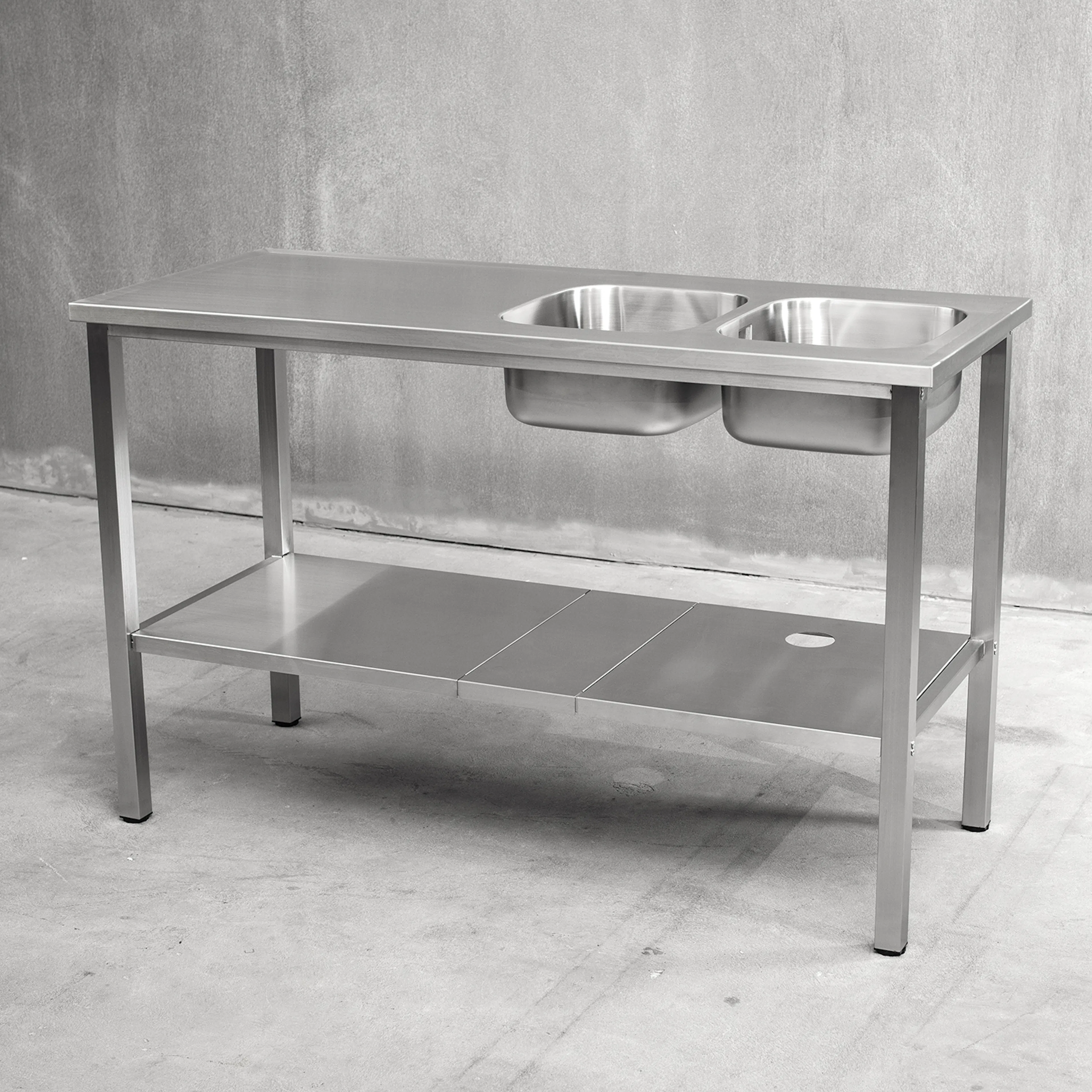 Bänkstativ Vilan Stainless Variant Stativ och Underhylla med hål