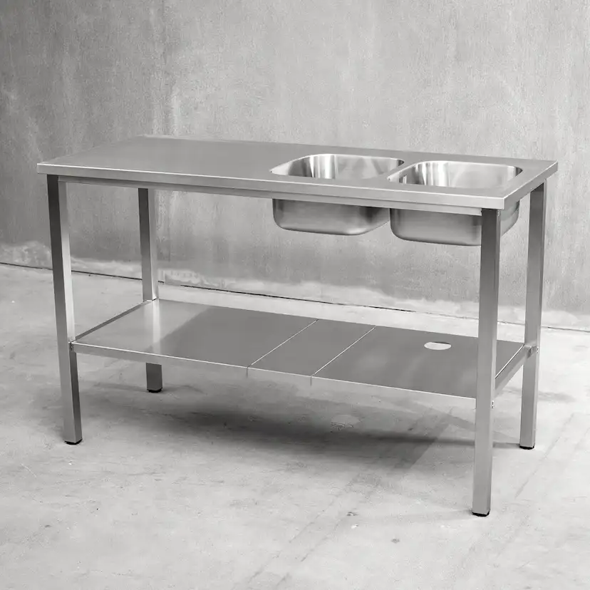 Bänkstativ Vilan Stainless Variant Stativ och Underhylla med hål