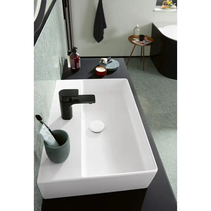 Tvättställ villeroy & Boch Memento 2.0 4A22CGI4 Graphite CeramicPlus, Utan Bräddavlopp, 1200 mm, Med 2 Blandarhål, för Två Enhålsblandare