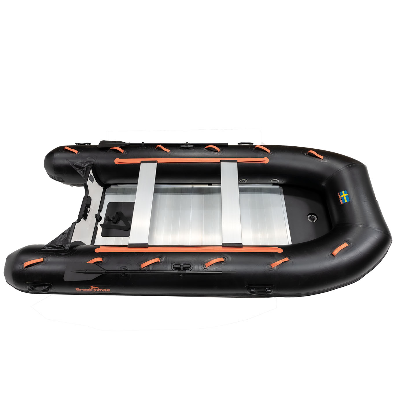 Gummibåt GreatWhite IF400 Aluminiumdurk Svart