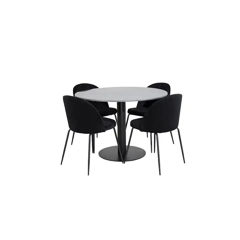 Matgrupp Venture Home Estelle med 4 Wrigley Stolar Sammet
