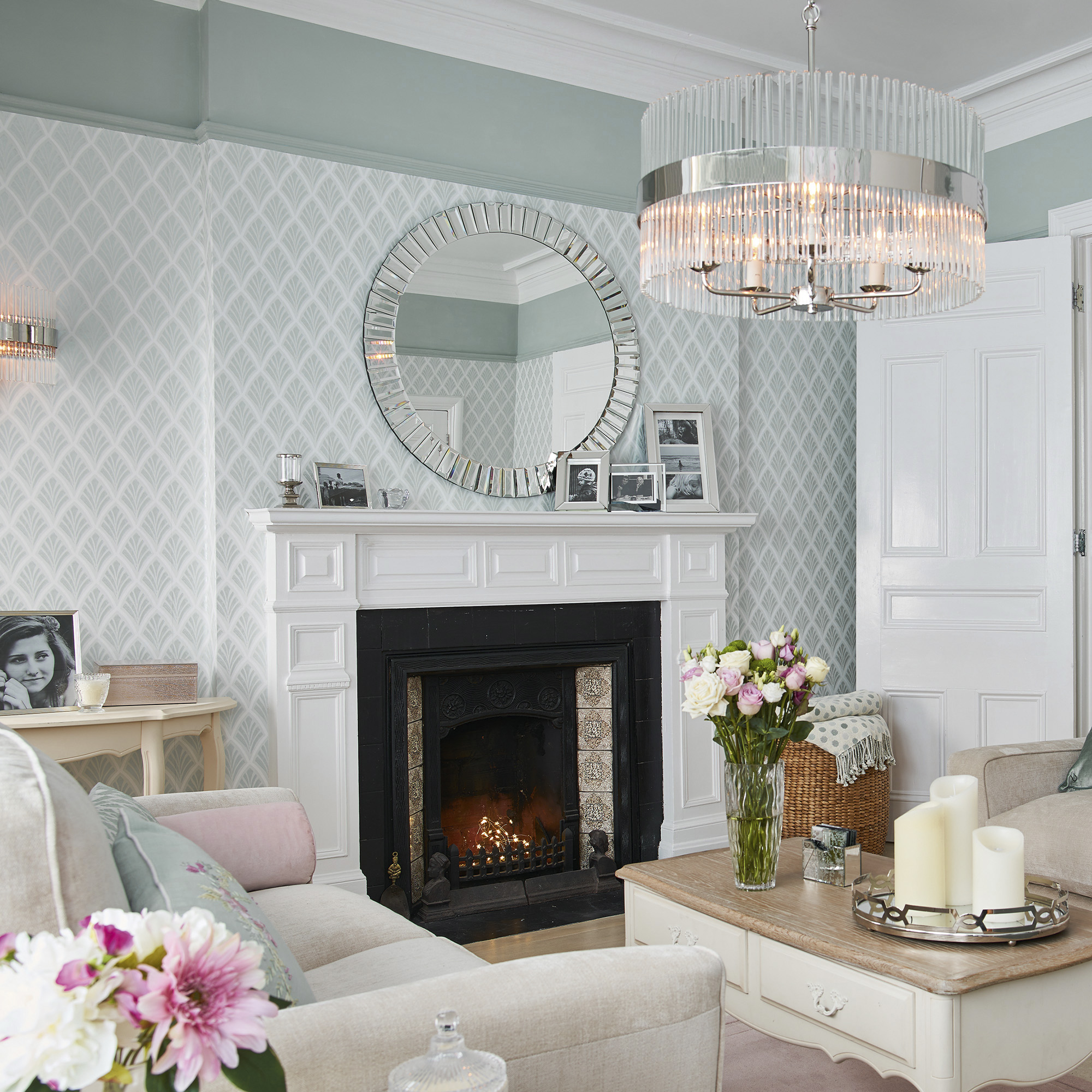 Tapet Laura Ashley Florin Enteneier Blå