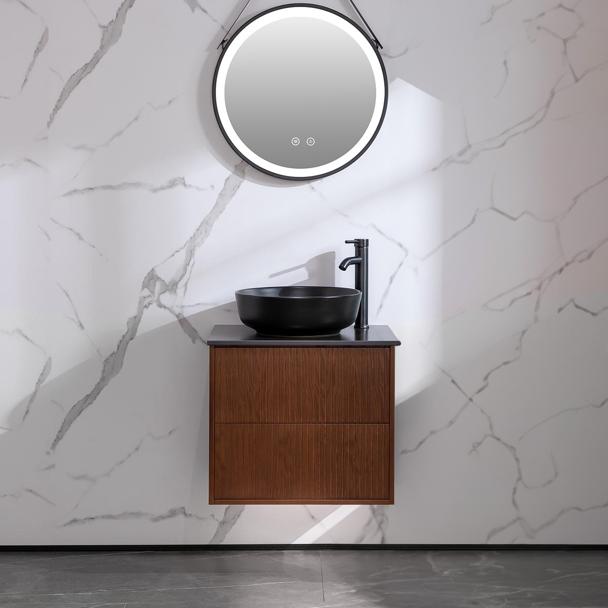 Washbasin Cabinet Bathlife FÖRTJUST 60 Brown oak Bredd: 600 mm