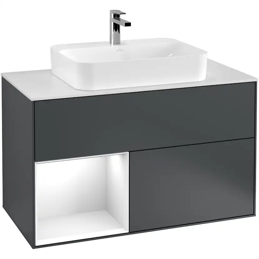 Tvättställsskåp Villeroy & Boch Finion med 2 Lådor Hylla och Bänkskiva för Ytmonterat Tvättställ