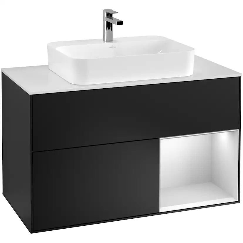 Tvättställsskåp Villeroy & Boch Finion med 2 Lådor Hylla och Bänkskiva för Ytmonterat Tvättställ