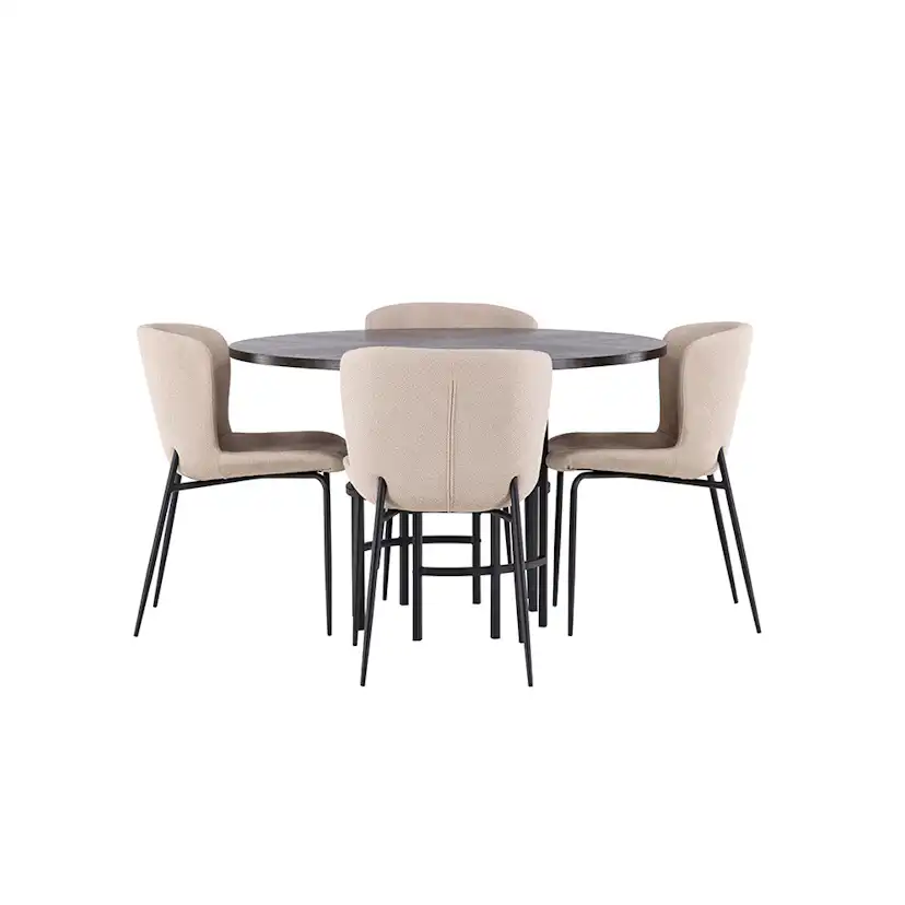 Matgrupp Venture Home Copenhagen Ø 115 cm med 4 Modesto Stolar