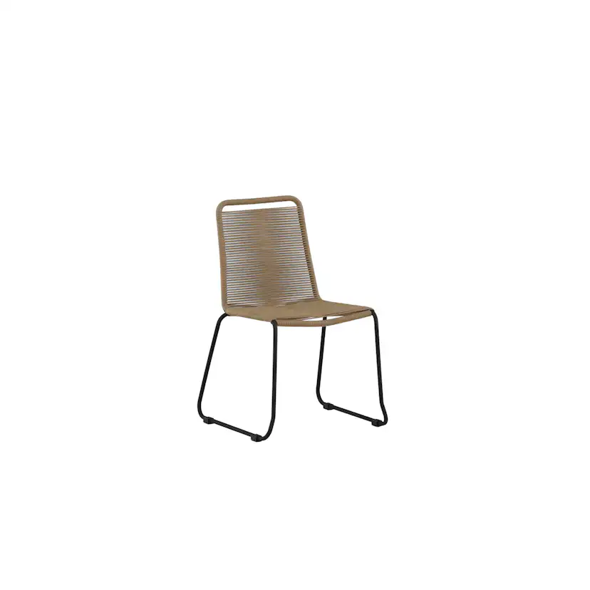 Lindos Stacking Chair - Black Alu / Latte Rope Svart/Latte