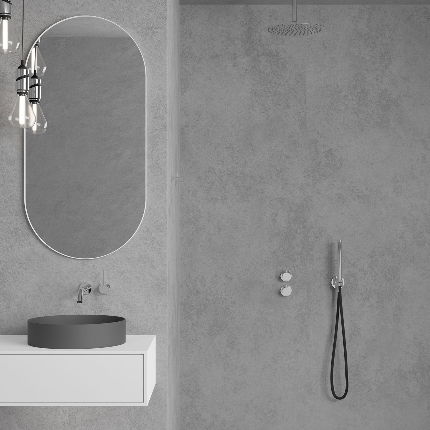 Takduschset Scandtap Steel Harmonized 2Z för Inbyggnad