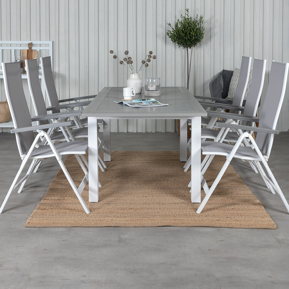Matgrupp Venture Home Aleyna 160 Vit med 6 Aleyna Positionsstolar