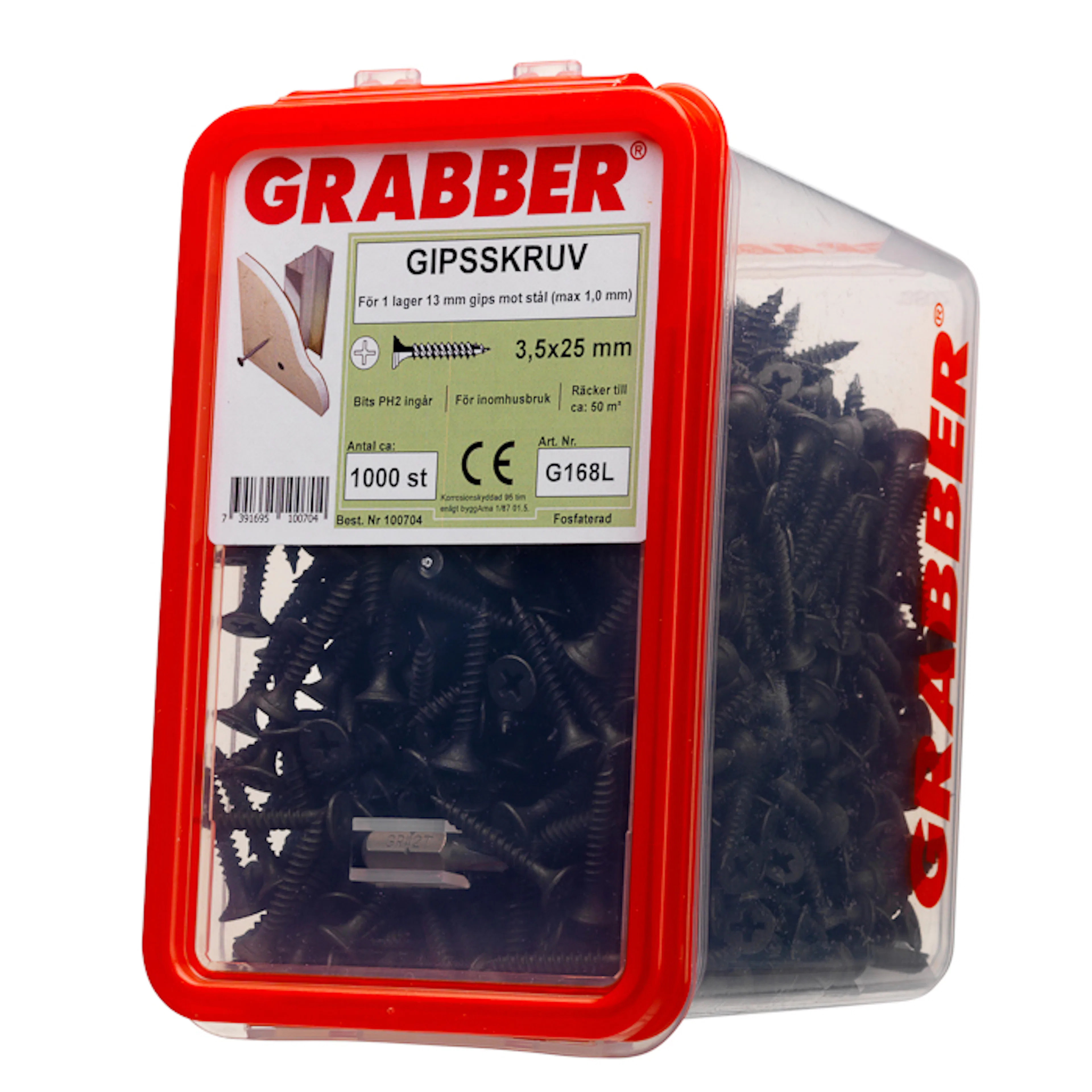 Gipsskruv Grabber mot Stål och Trä