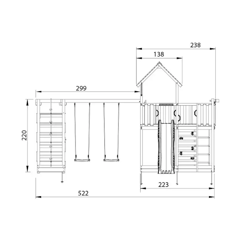 Lektorn Jungle Gym Mansion 2.1 Klättermodul Grön Rutschkana