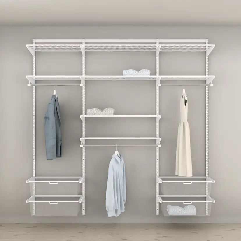 Garderobslösning Elfa Ready Solution Classic 10 216 cm Vit