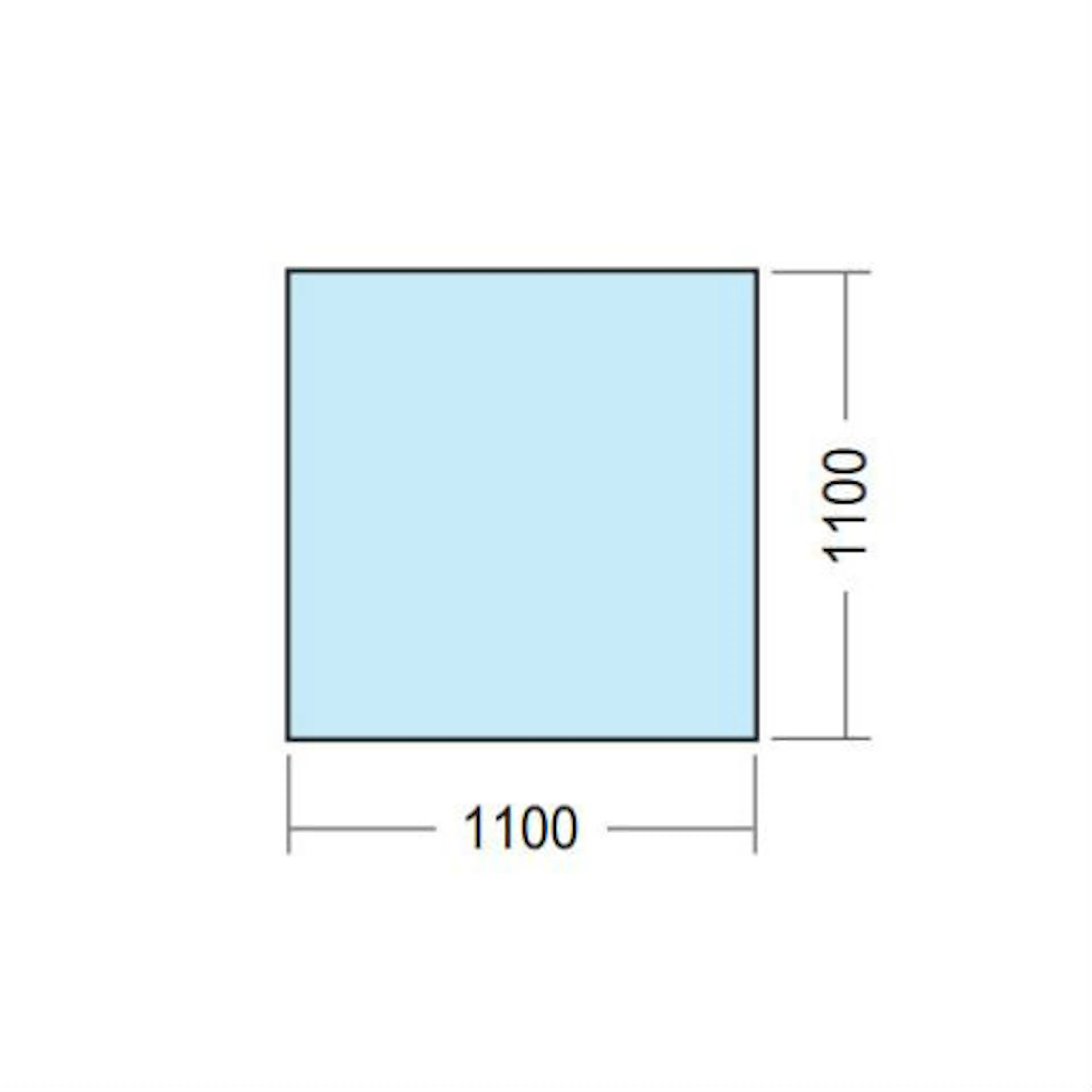 Golvplåt Kaminexperten 1100 x 1100 Fyrkantig
