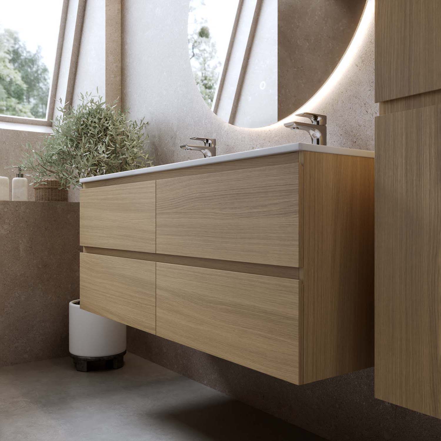 Tvättställsskåp Bathlife Eufori Ljus Ek