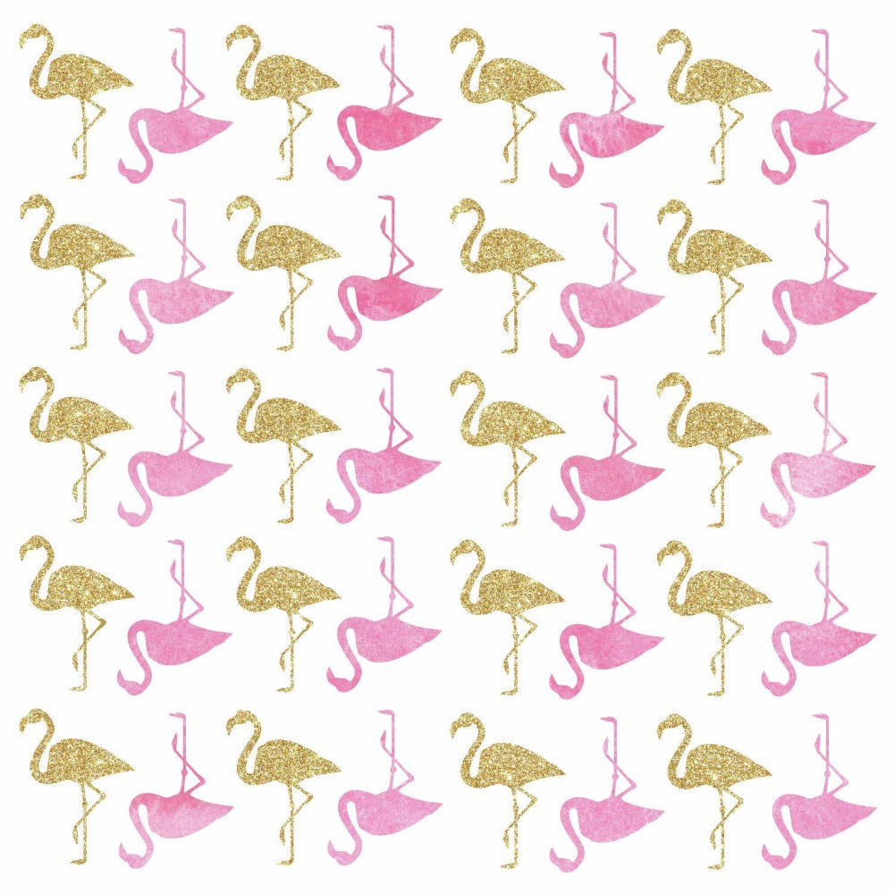 Väggdekor RoomMates Flamingo with Glitter