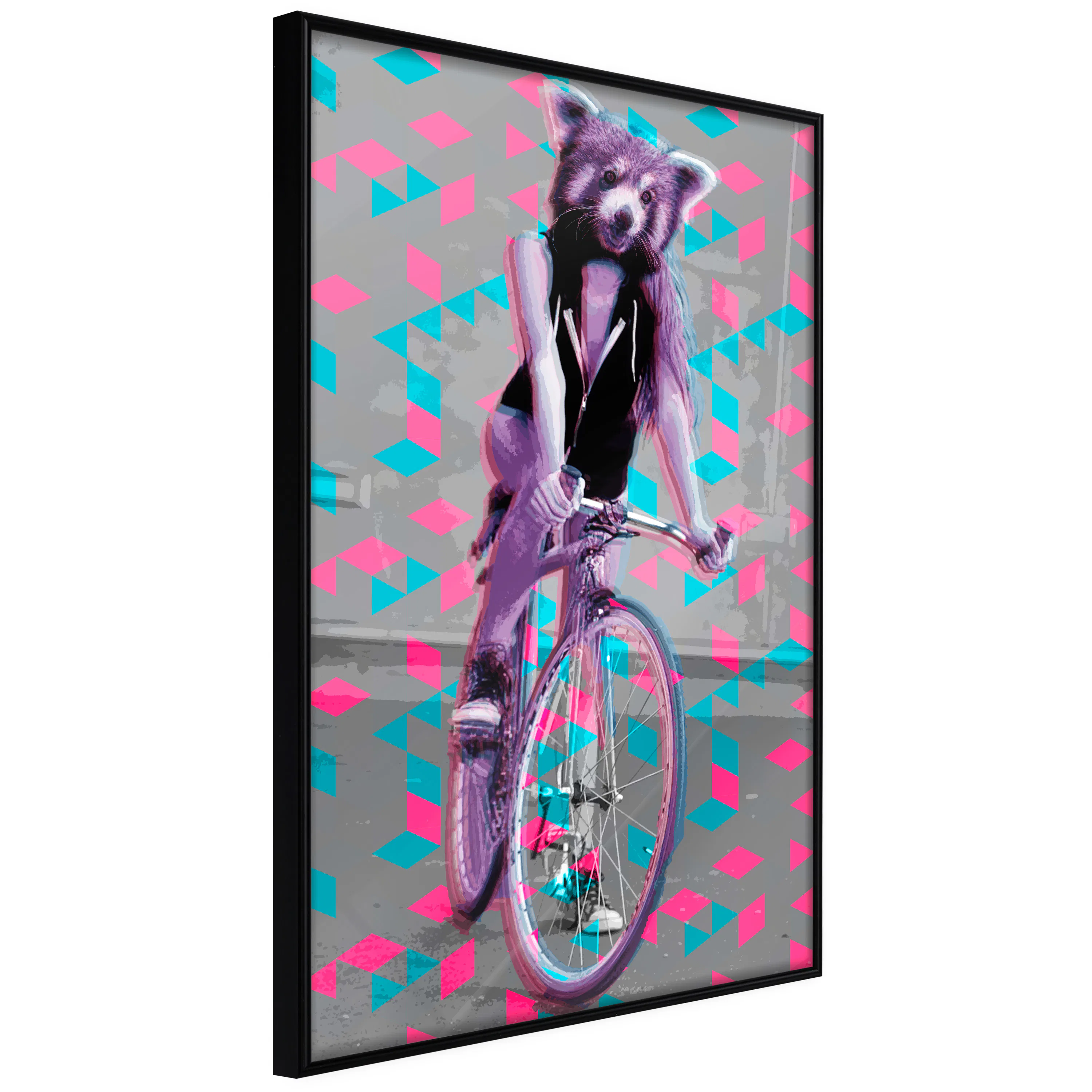 Poster Artgeist Affisch Raccoon On The Bike