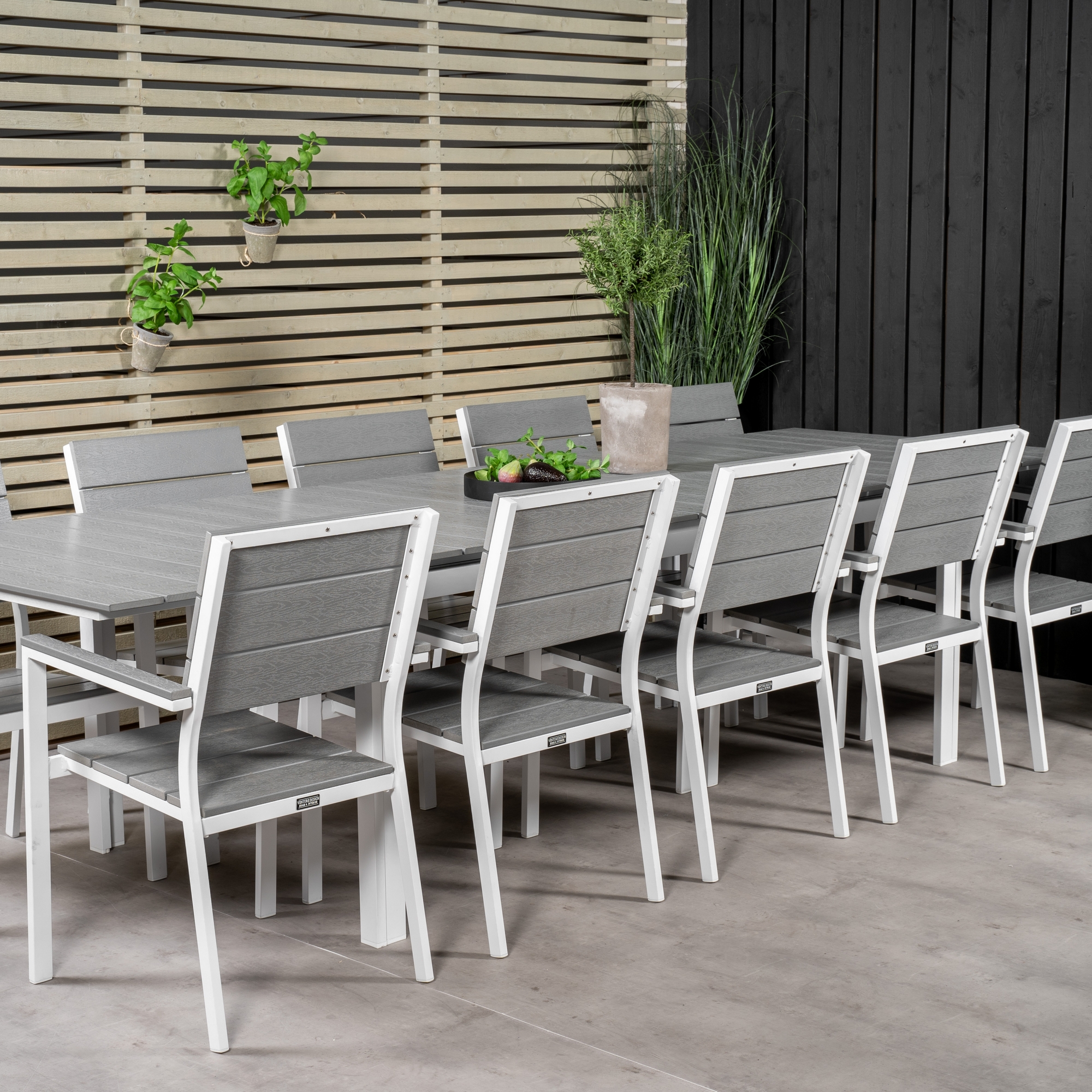 Levels Dining Table 224/324*100 - White Alu / Grey Aintwood Vit/Grå