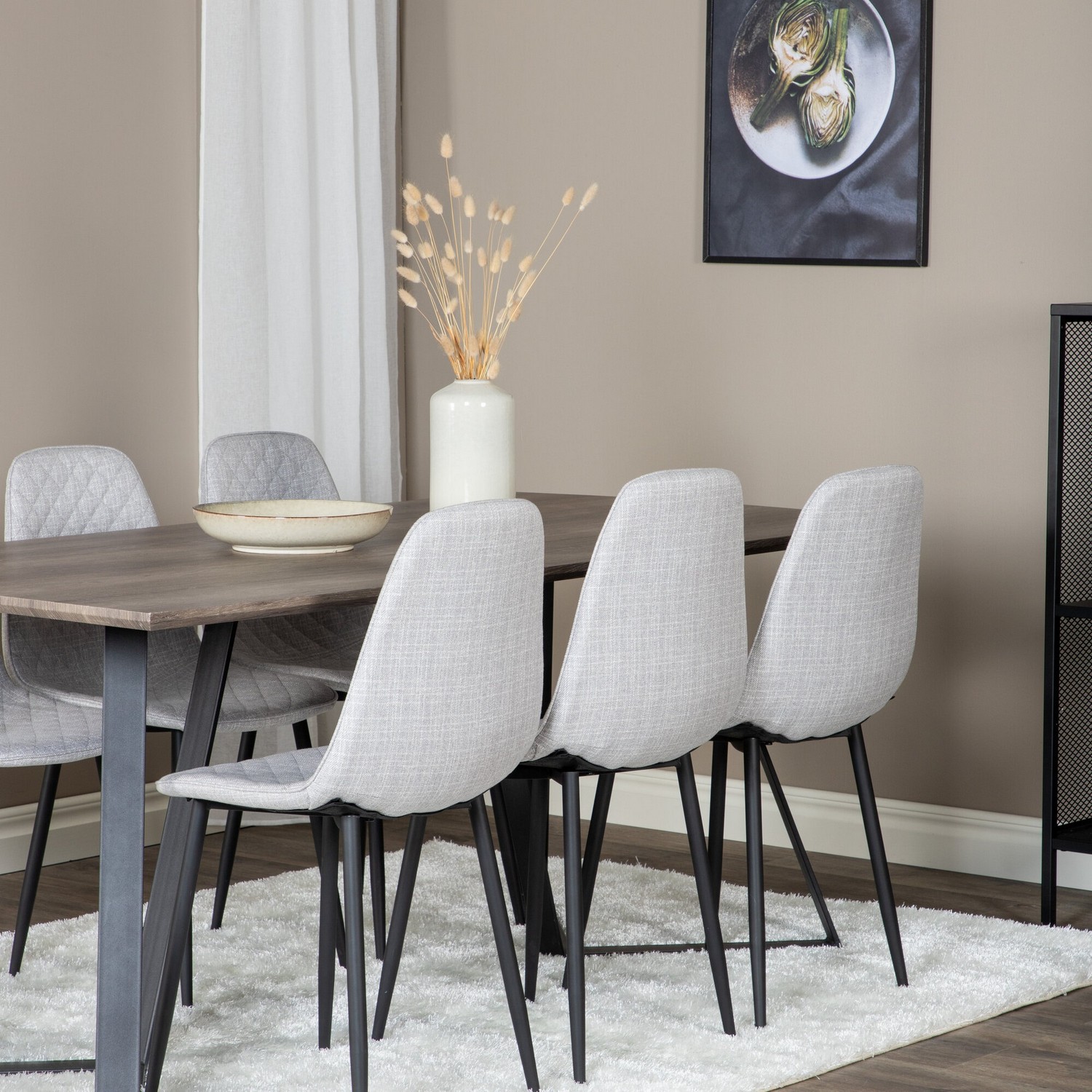 Matgrupp Venture Home Madde med 6 Phoi Stolar Polyestertyg