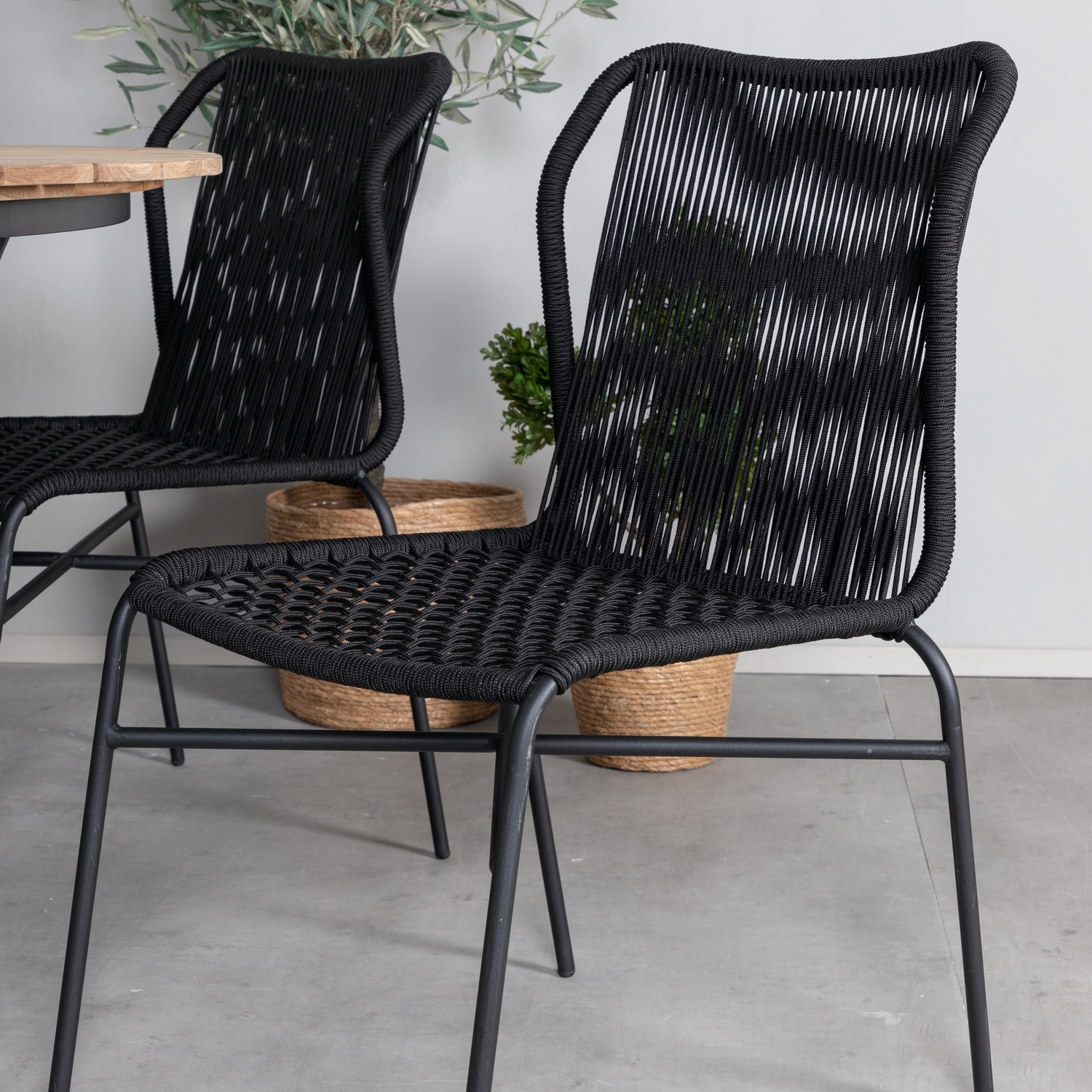 Matgrupp Venture Home Meya med 6 Jefferson Stapelbara Matstolar