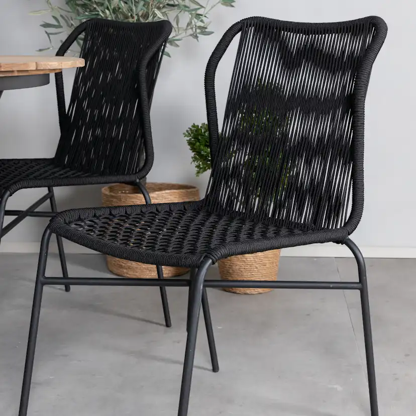 Matgrupp Venture Home Meya med 6 Jefferson Stapelbara Matstolar