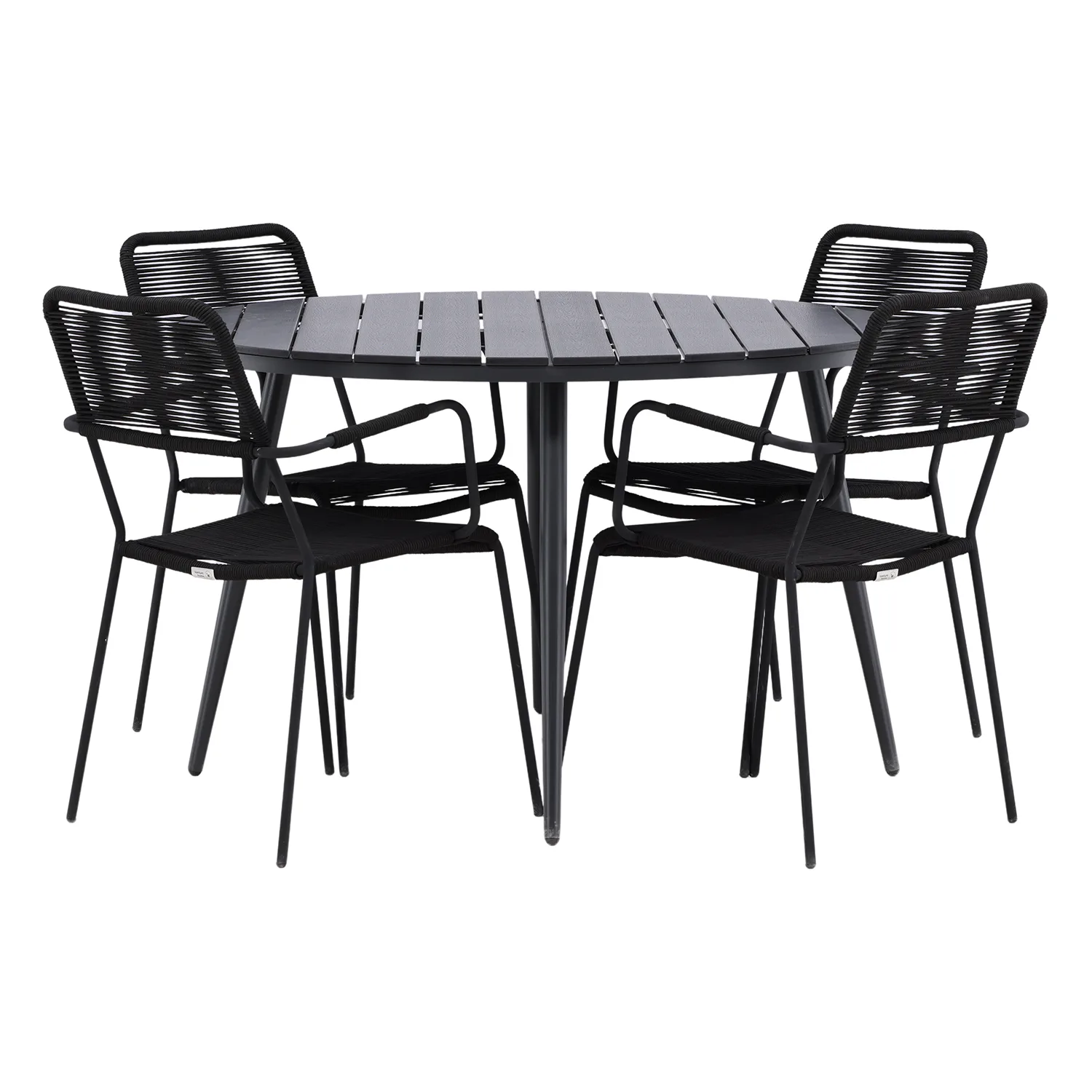 Break - Dining Table Round- Black / Black - Alu / Aintwood - Svart