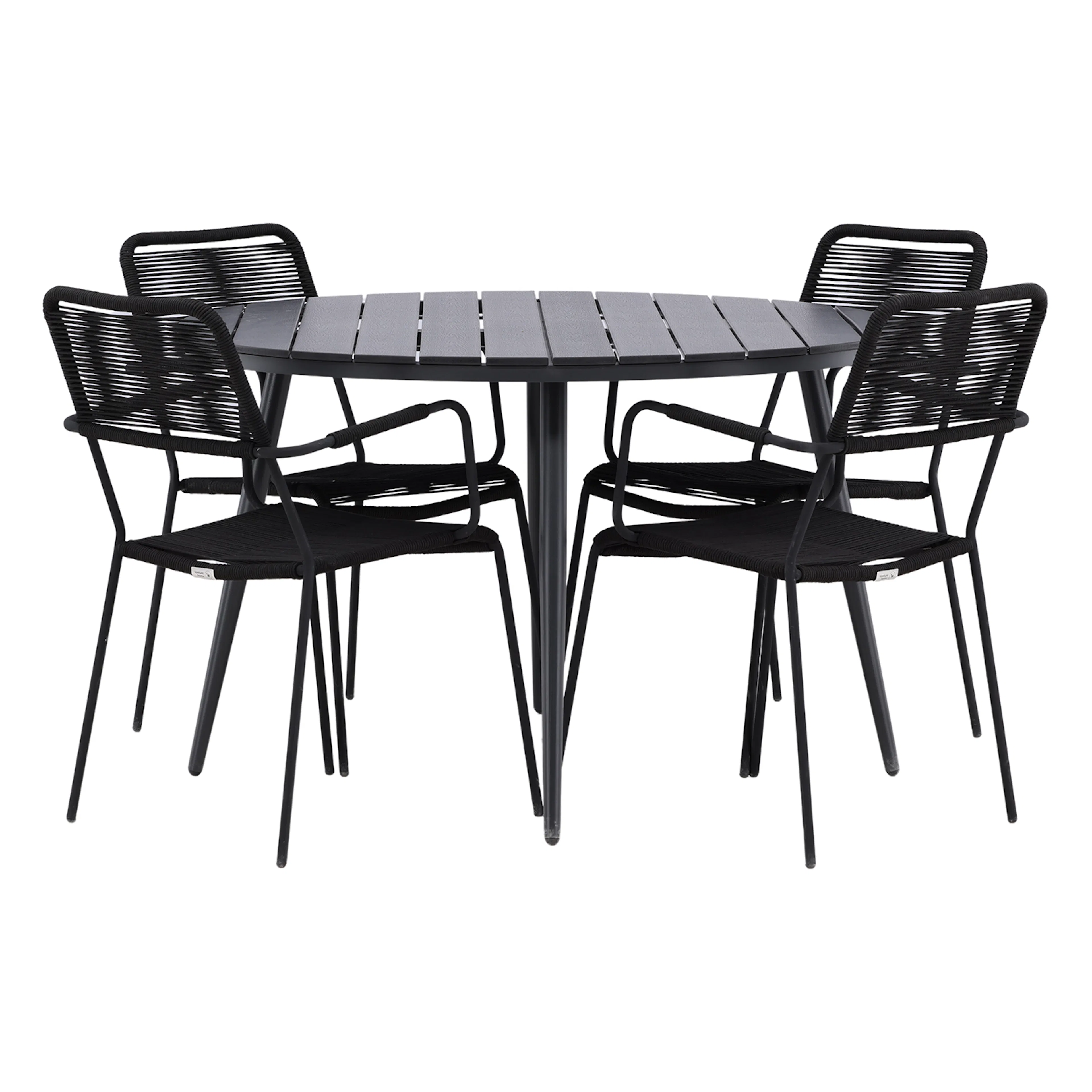 Break - Dining Table Round- Black / Black - Alu / Aintwood - Svart