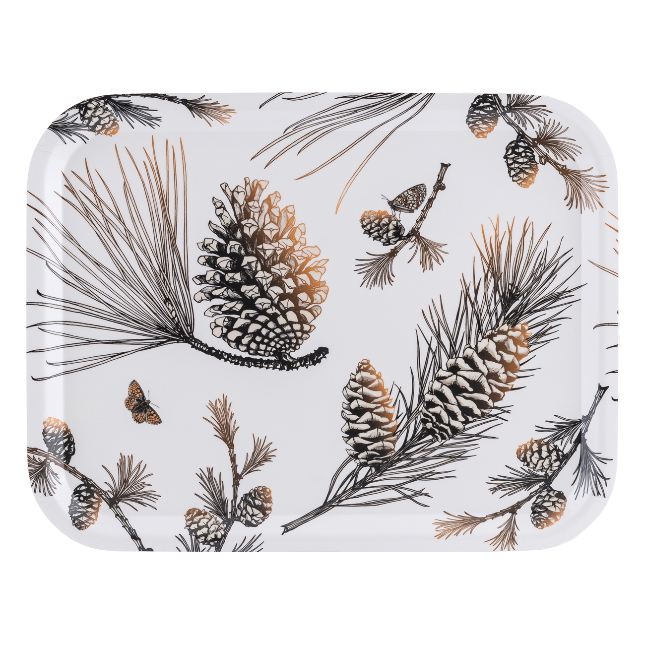 Åry Trays Pine cone "Bomullsvit", Bricka - 36x28cm Färg: Vit, BxL: 36x28 cm