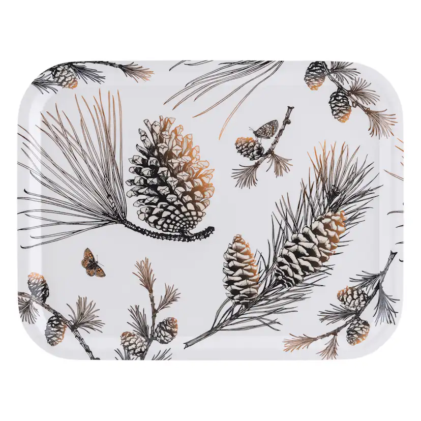 Åry Trays Pine cone "Bomullsvit", Bricka - 36x28cm Färg: Vit, BxL: 36x28 cm