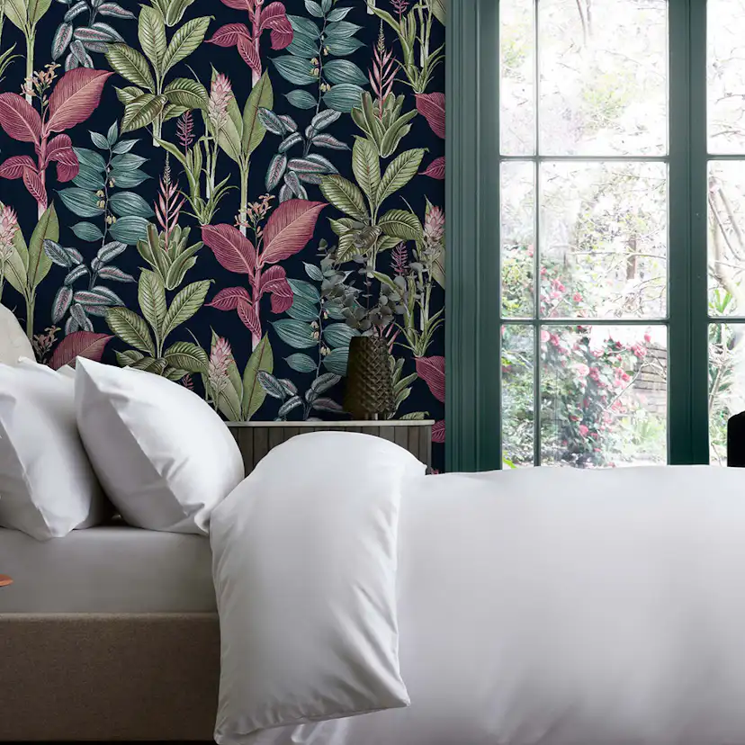 Tapet NEXT Fantasy Rainforest Leaves Navy