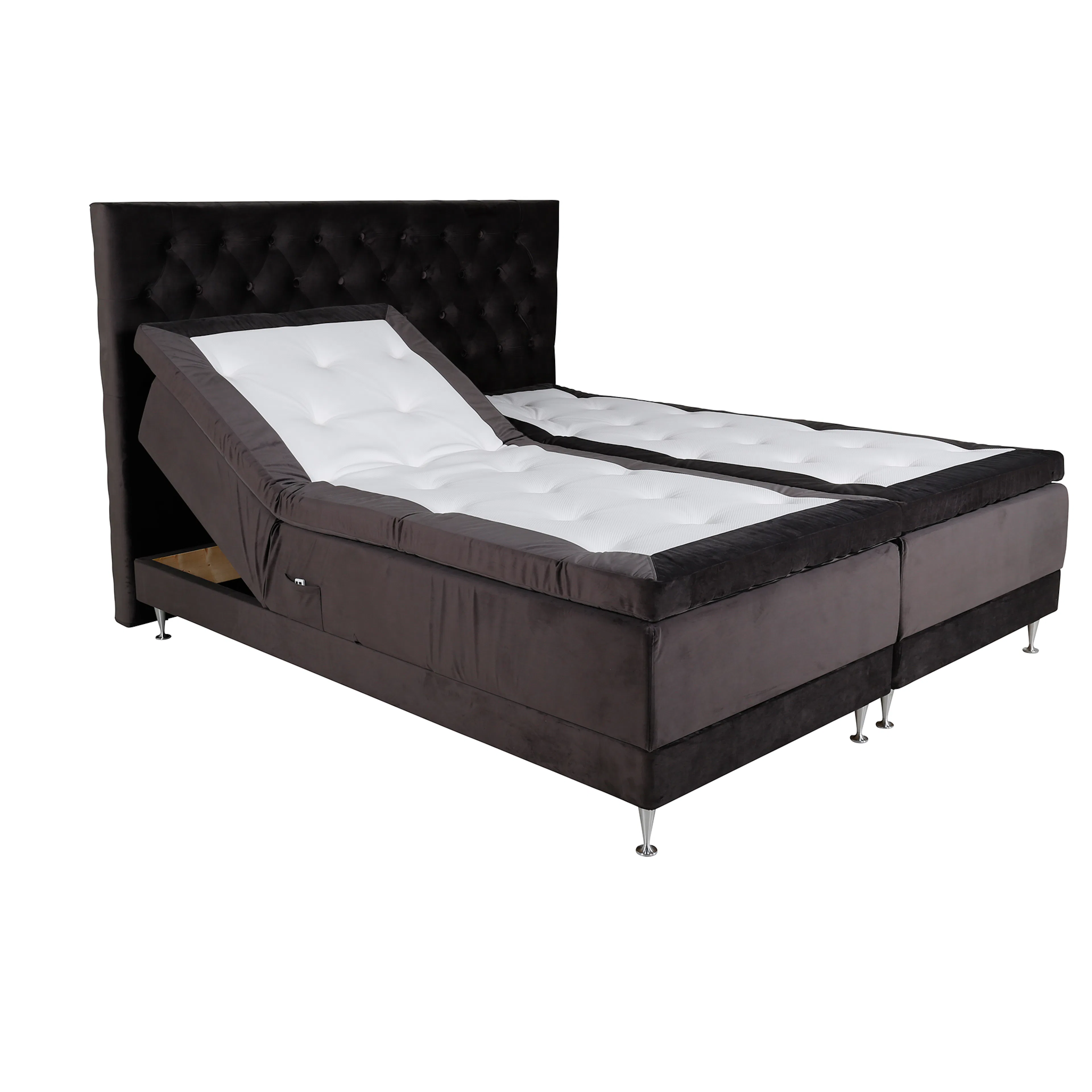 Ställbar Kontinentalsäng Venture Home Vickleby 180x200 Sammet med Sänggavel Föra 180