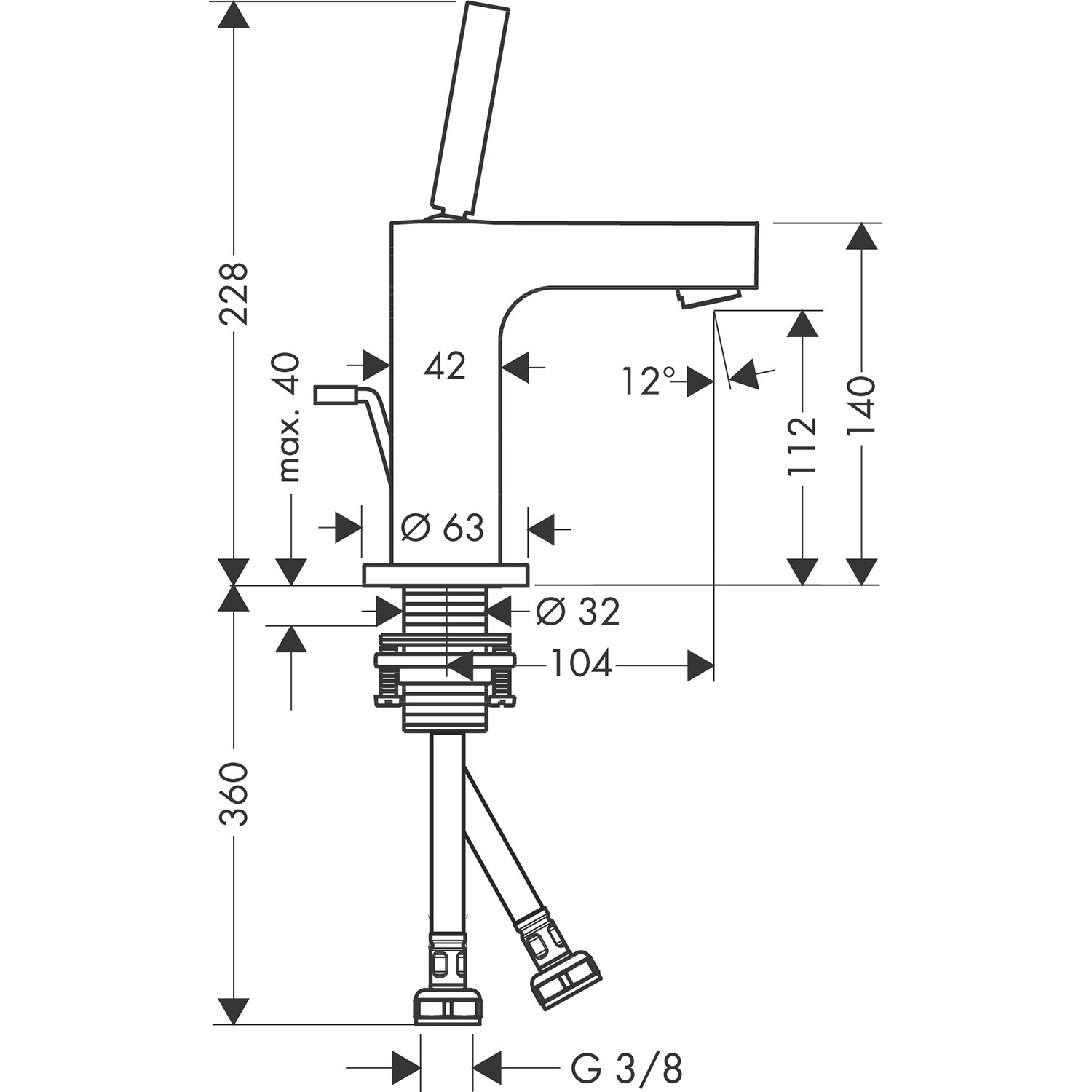 Tvättställsblandare Hansgrohe Axor Citterio 110