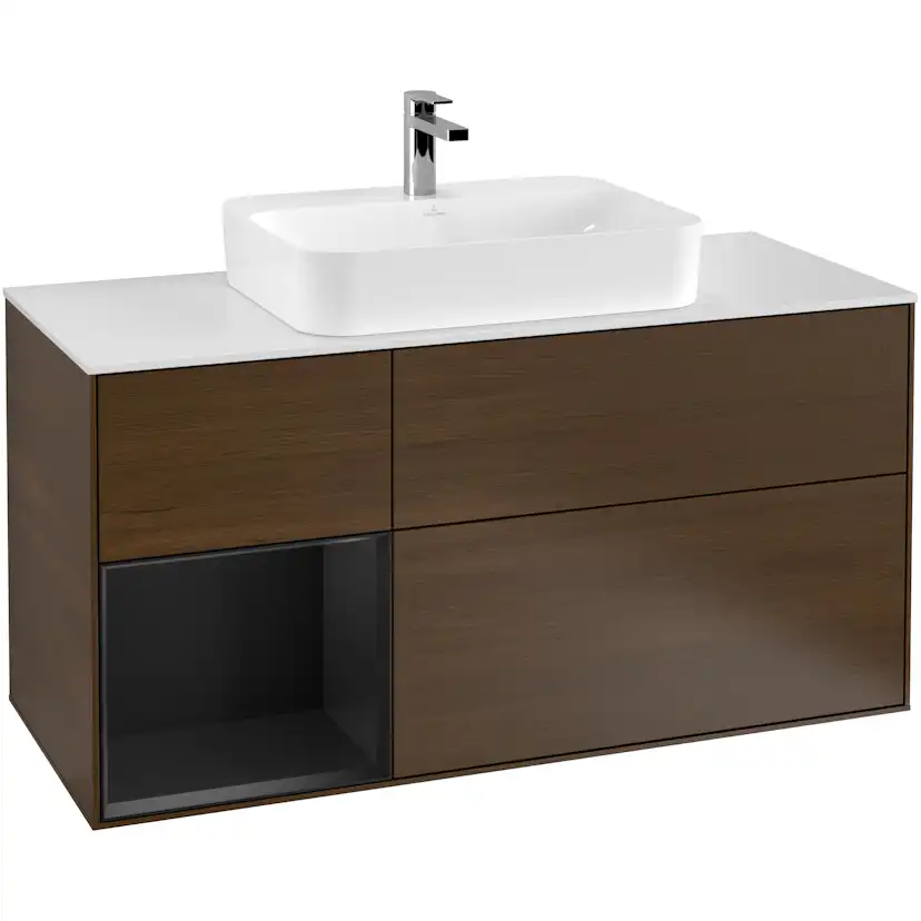 Tvättställsskåp Villeroy & Boch Finion med 3 Lådor Hylla och Bänkskiva för Ytmonterat Tvättställ