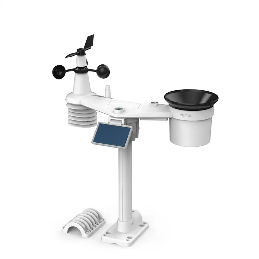 Väderstation Ventus Trådlös W850 Svart Termometer med Wifi & 10 Dagars Prognos