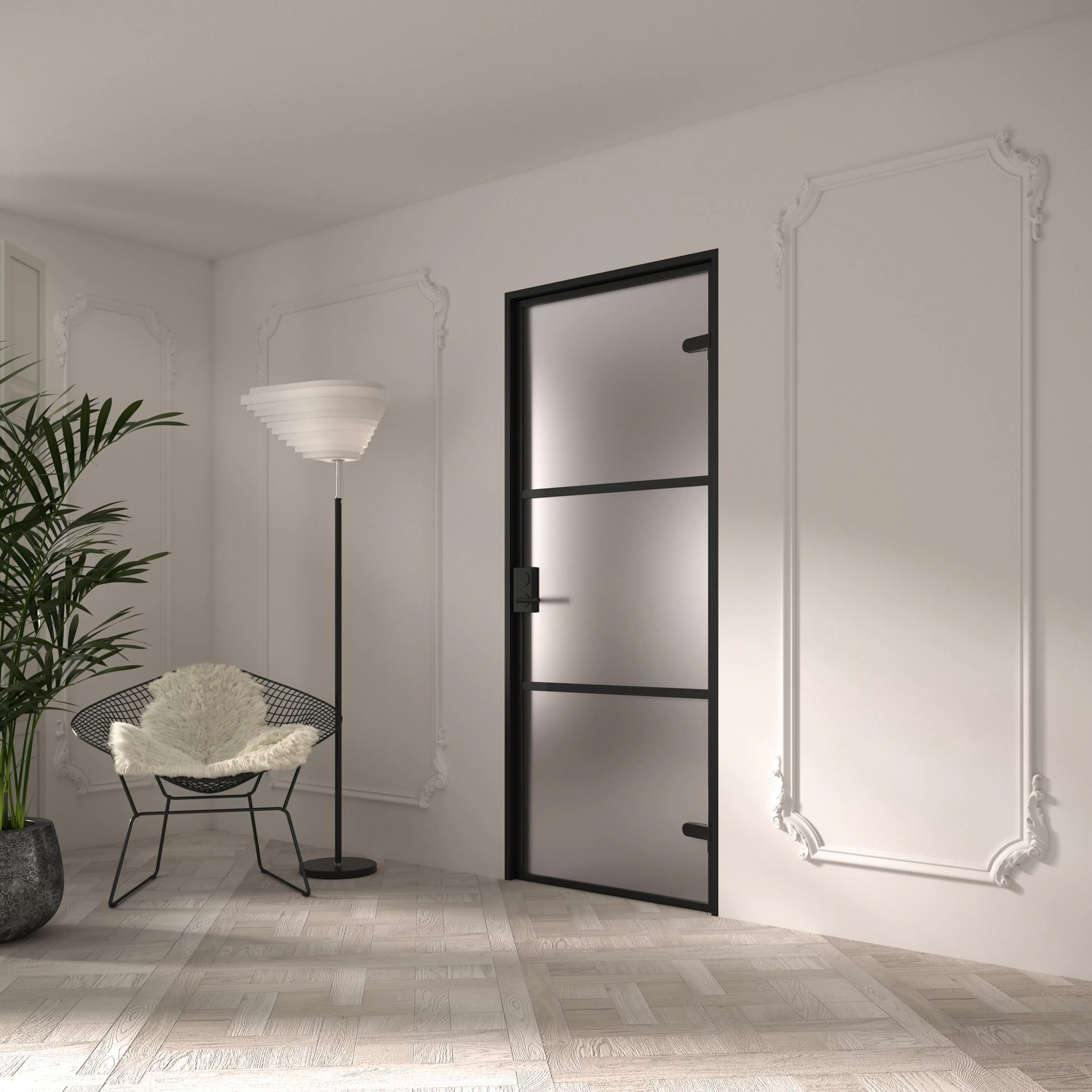 Celine M03 Tokyo, Innerdörr i glas HxB: 2100x700 mm, Frostat satinglas