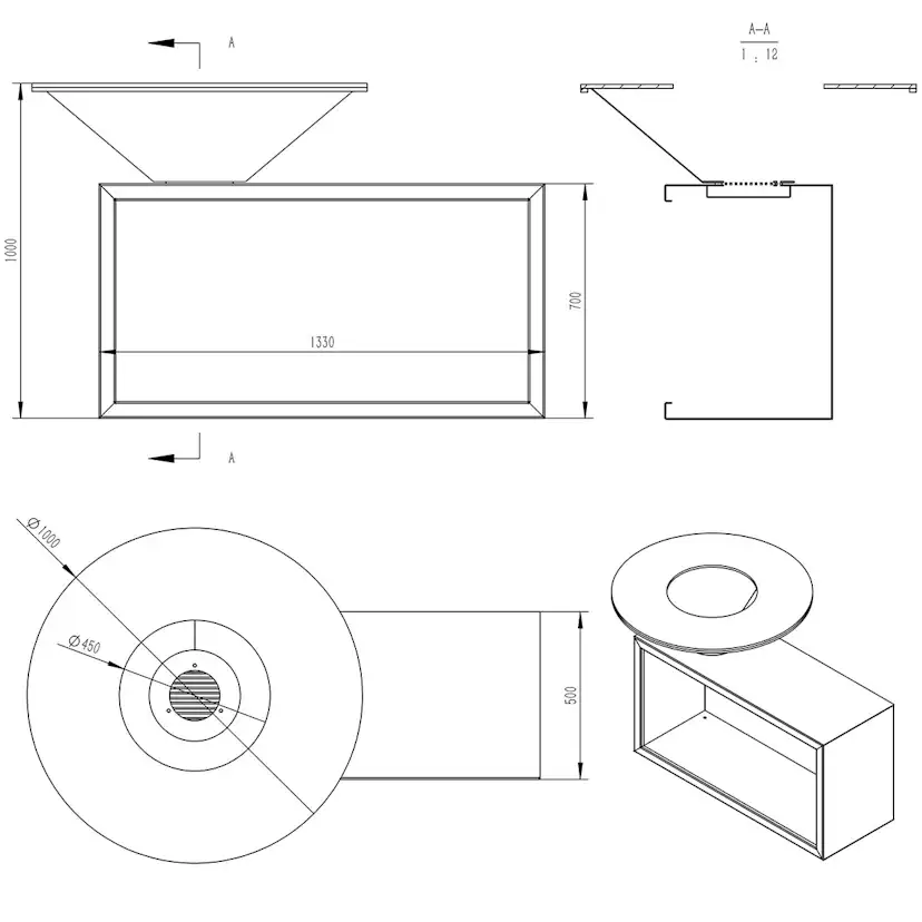 Grill Lyfco Lofsdalen Cortenstål Svart