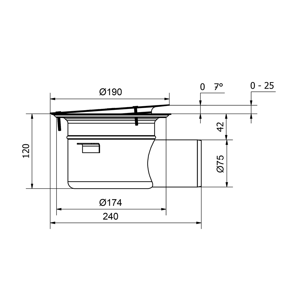 Golvbrunn Purus Tor 75 P Sidoutlopp