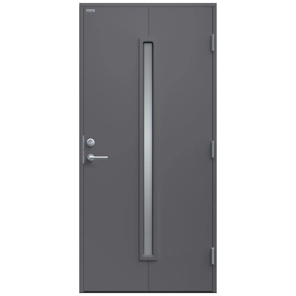 Ytterdörr Maj Klarglas 10x21 NCS S-6502-B, Grå Vänster BxH: 100x210 cm, Grafitgrå, Vänsterhängd
