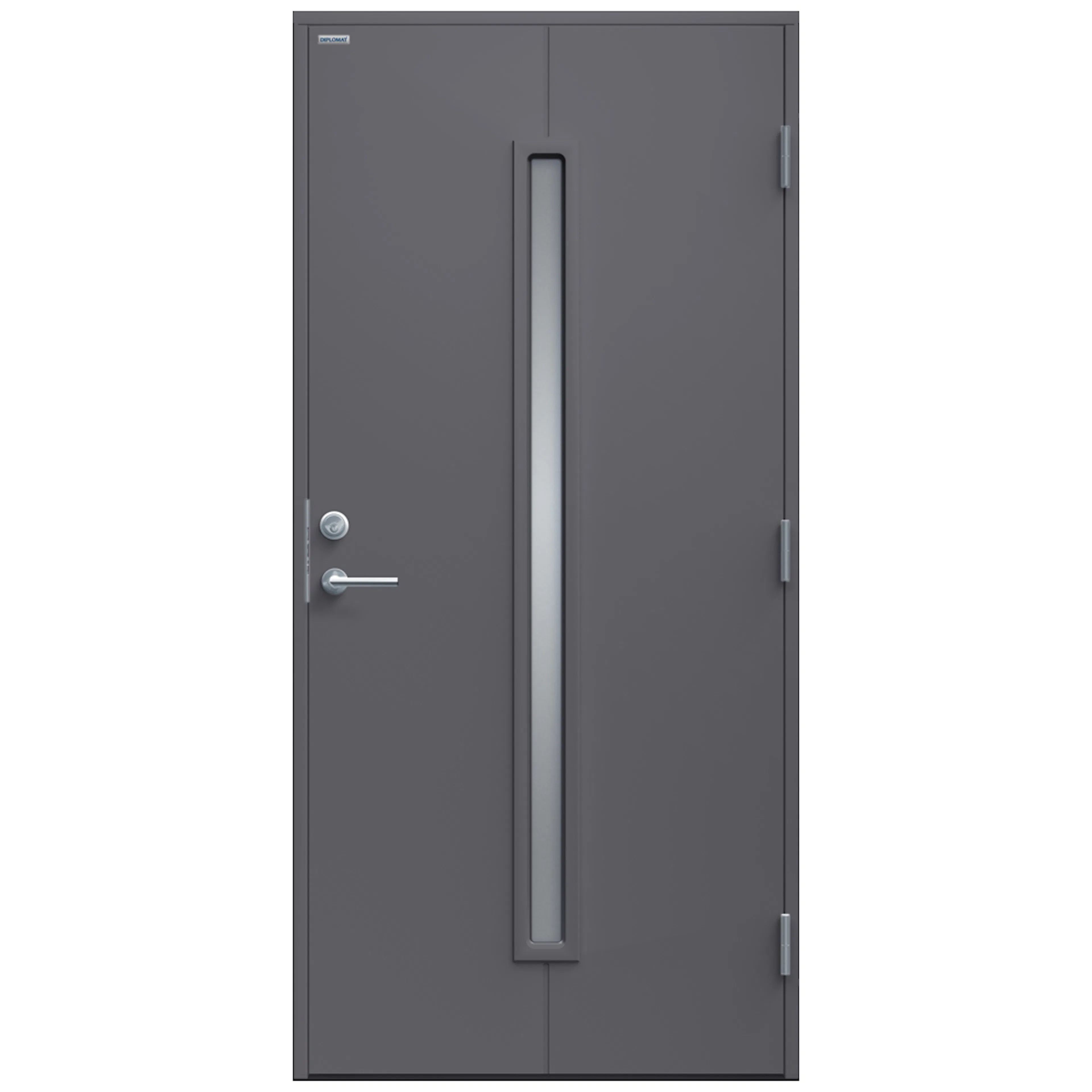 Ytterdörr Maj Klarglas 9x20 NCS S-6502-B, Grå Höger BxH: 90x200 cm, Grafitgrå, Högerhängd